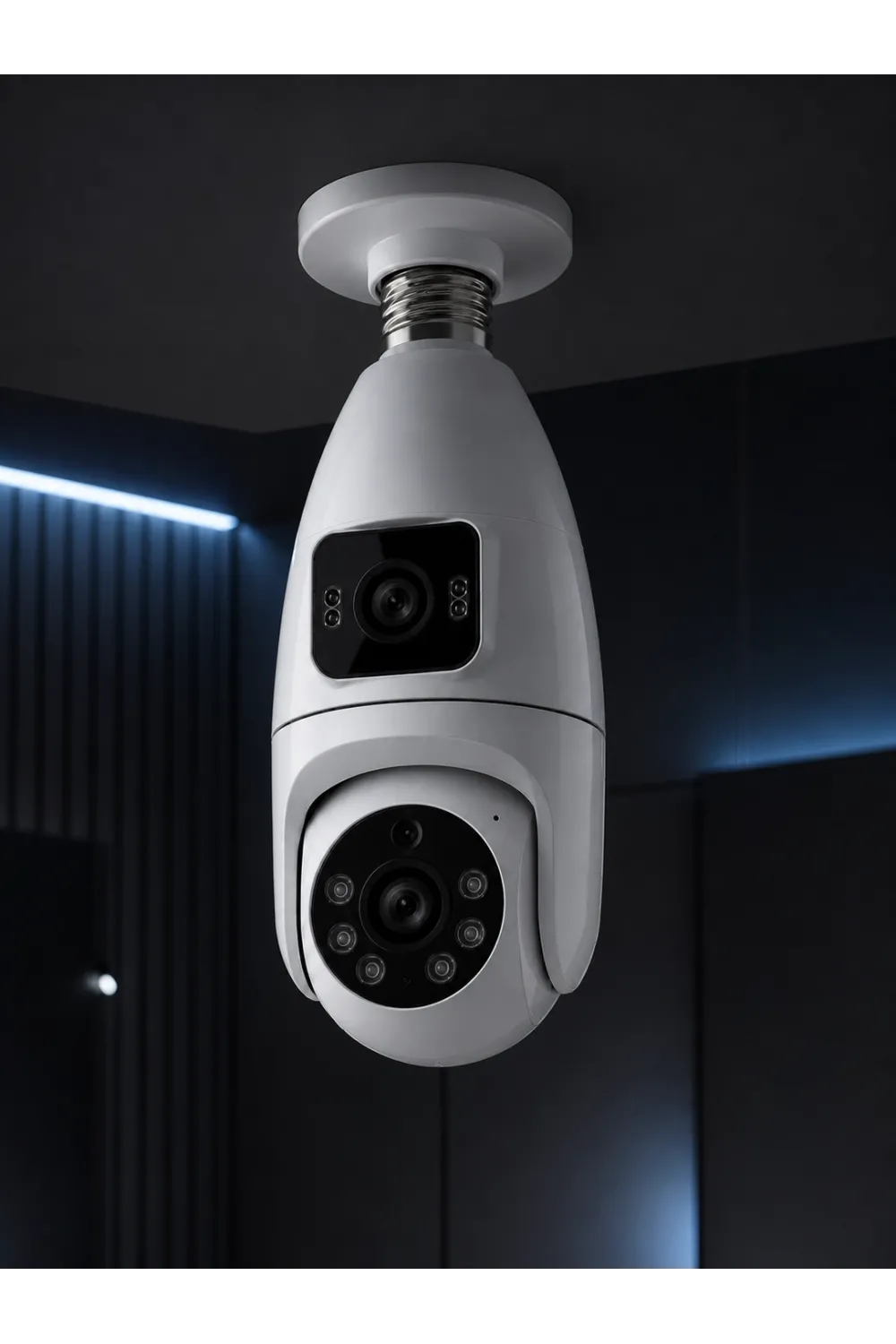 Wi-fi Çift Lens Ampul Kamera  Akıllı Ev Güvenliği