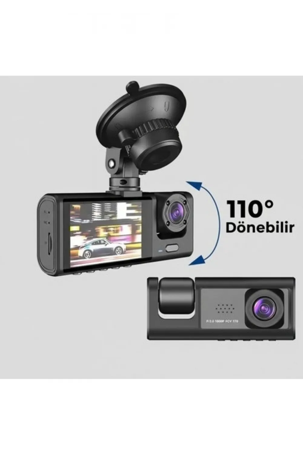 Wifi App Destekli 3 Kameralı Araç Kamerası 170 Derece Geniş Açı Gece Görüşlü G Sensörlü