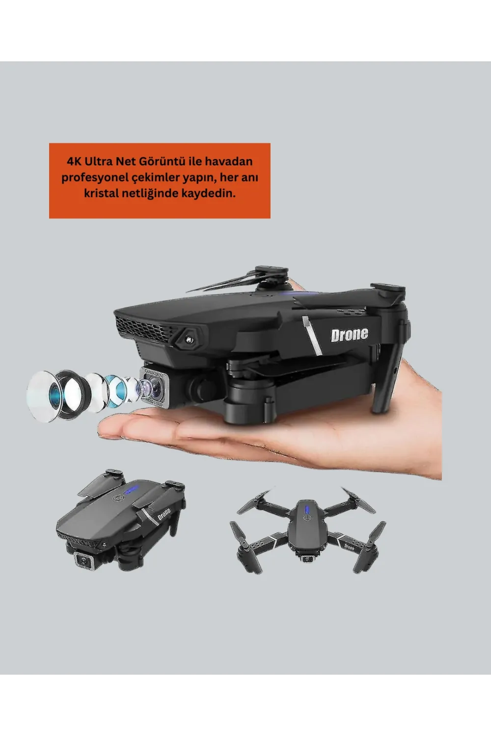 Wifi Fpv Canlı Görüntü Aktarımlı Katlanabilir Drone