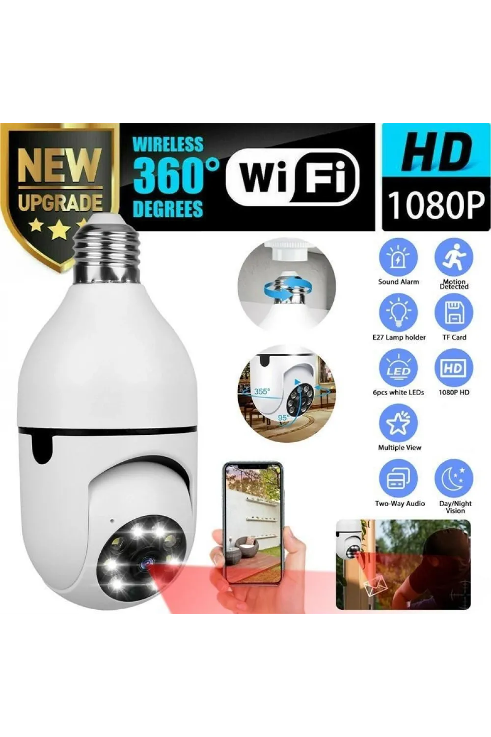 Wifi Panoramik Kamera 360 Derece Kablosuz Kamera