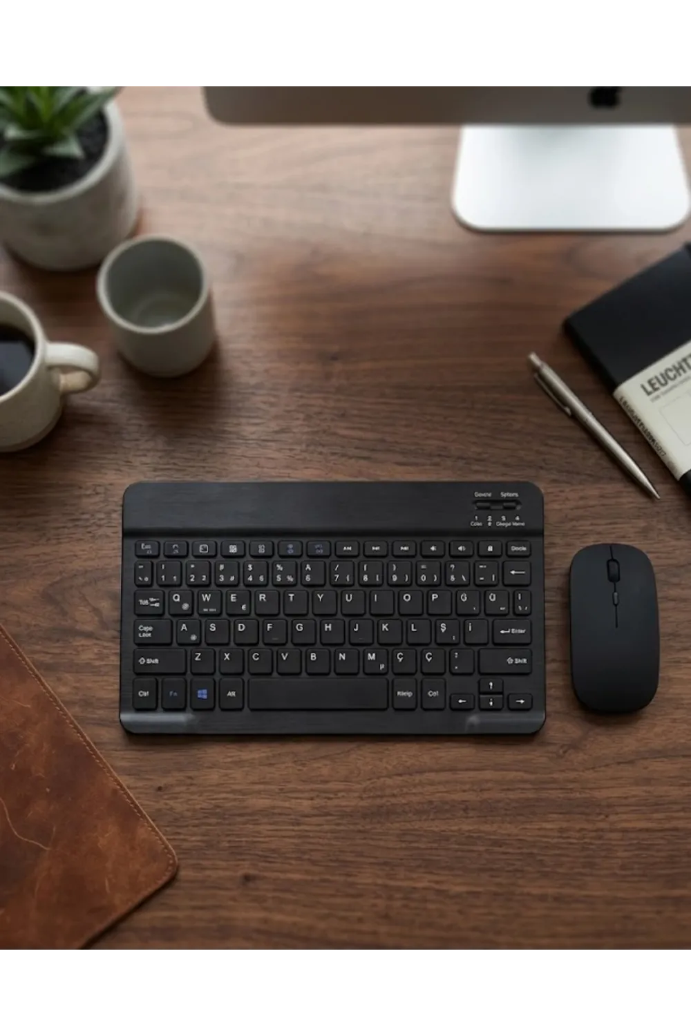 Wireless Klavye Mouse Seti Bluetooth Bağlantılı İnce Tasarım Sessiz Kullanım