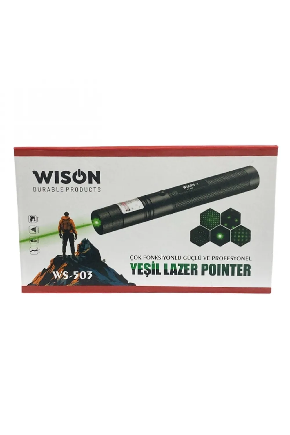 Wison Ws-503 100mw Desen Başlıklı Şarjlı Yeşil Lazer Pointer
