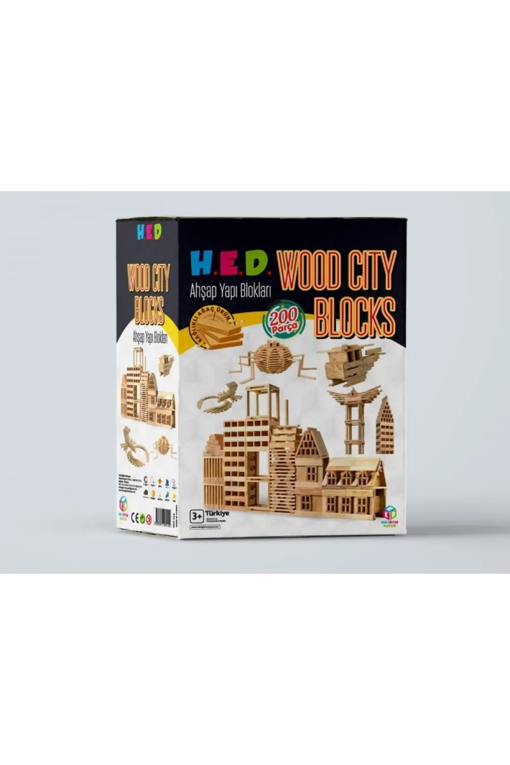 Wood City Blocks Ahşap Şehir Blokları (kayın Ağacı)