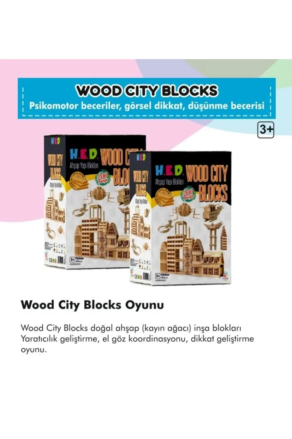 Wood City Blocks Ahşap Şehir Blokları (kayın Ağacı)