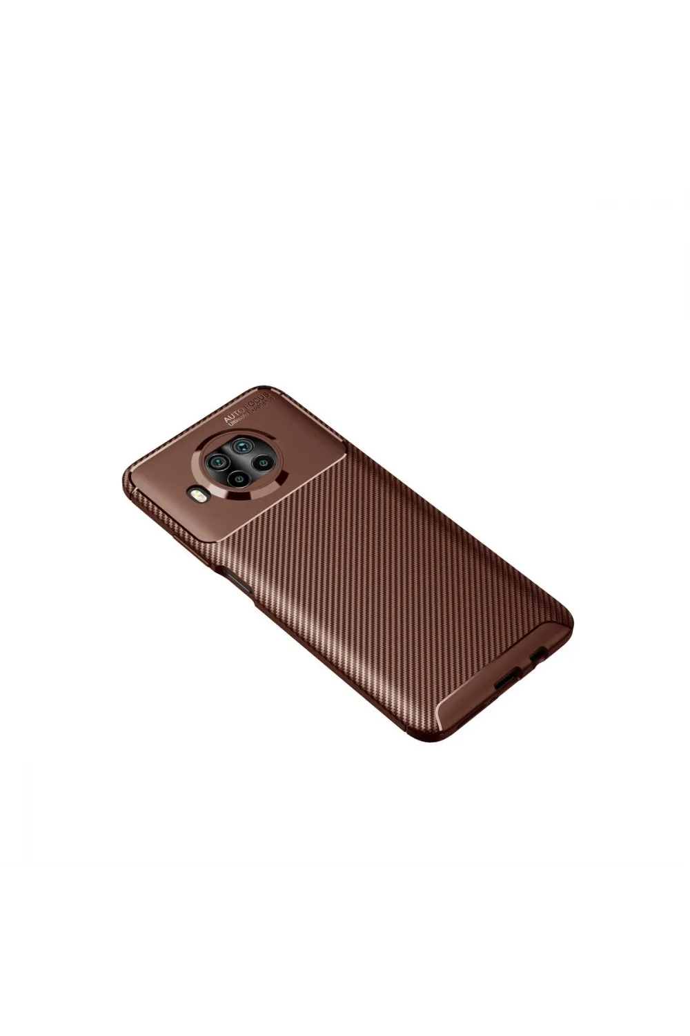 Xiaomi Mi 10t Lite Kılıf Auto Focus Karbon Kapak - Kahverengi