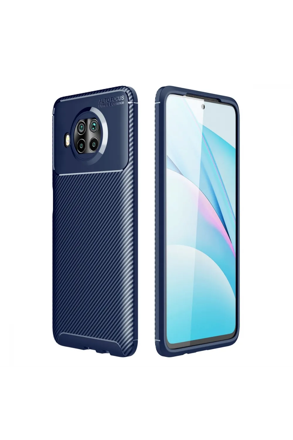 Xiaomi Mi 10t Lite Kılıf Auto Focus Karbon Kapak - Lacivert