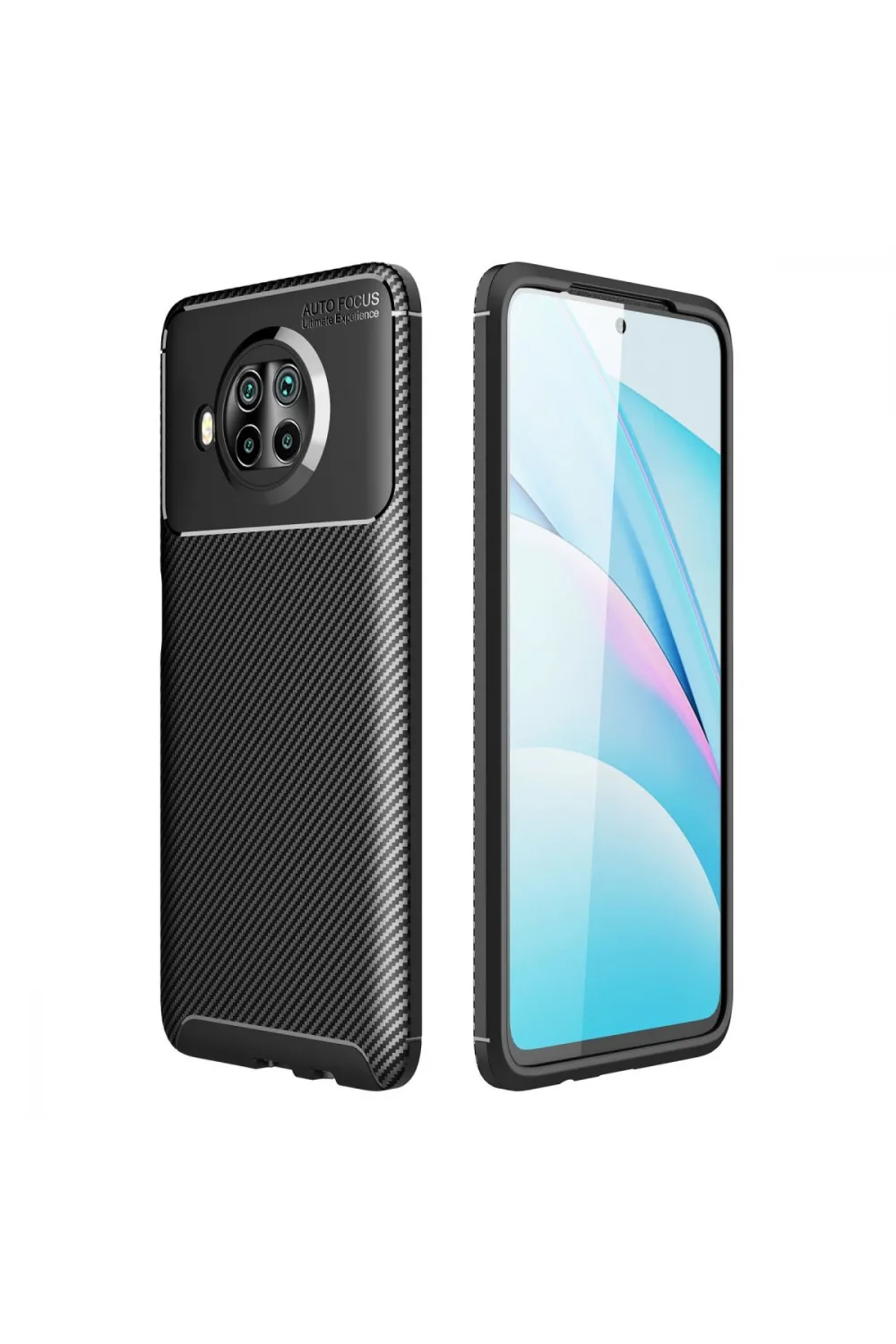 Xiaomi Mi 10t Lite Kılıf Auto Focus Karbon Kapak - Siyah