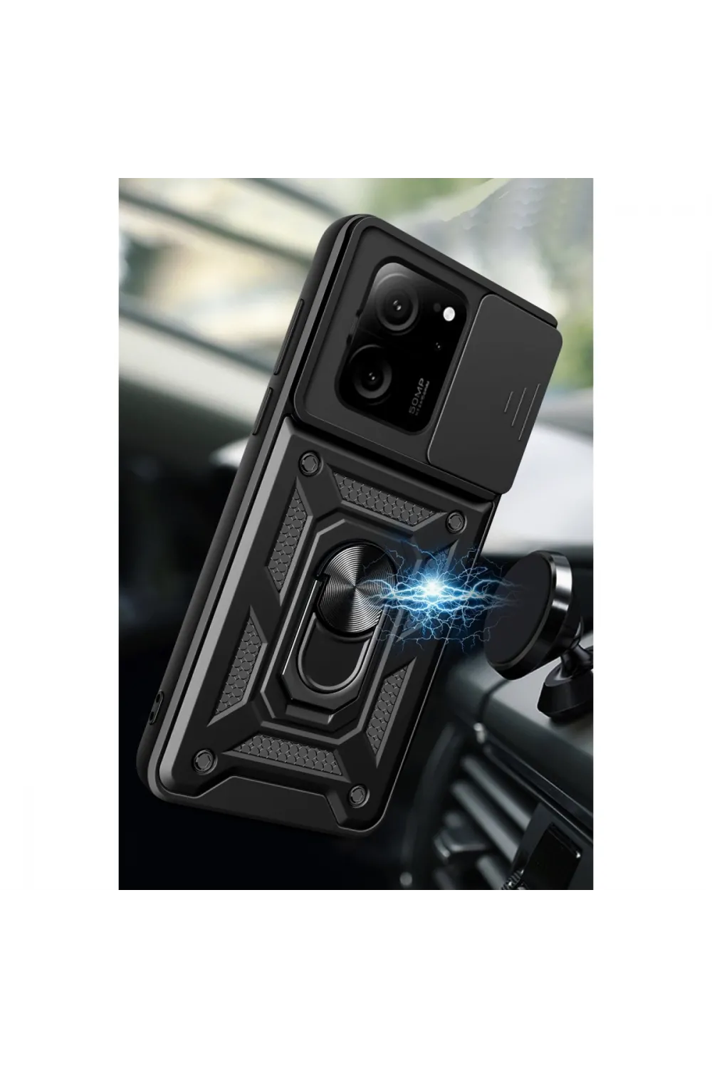 Xiaomi Mi 13t Pro Kılıf Pars Lens Yüzüklü Silikon - Yeşil