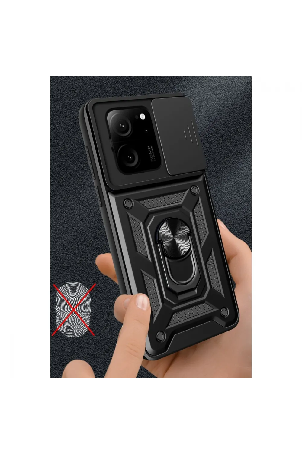 Xiaomi Mi 13t Pro Kılıf Pars Lens Yüzüklü Silikon - Yeşil