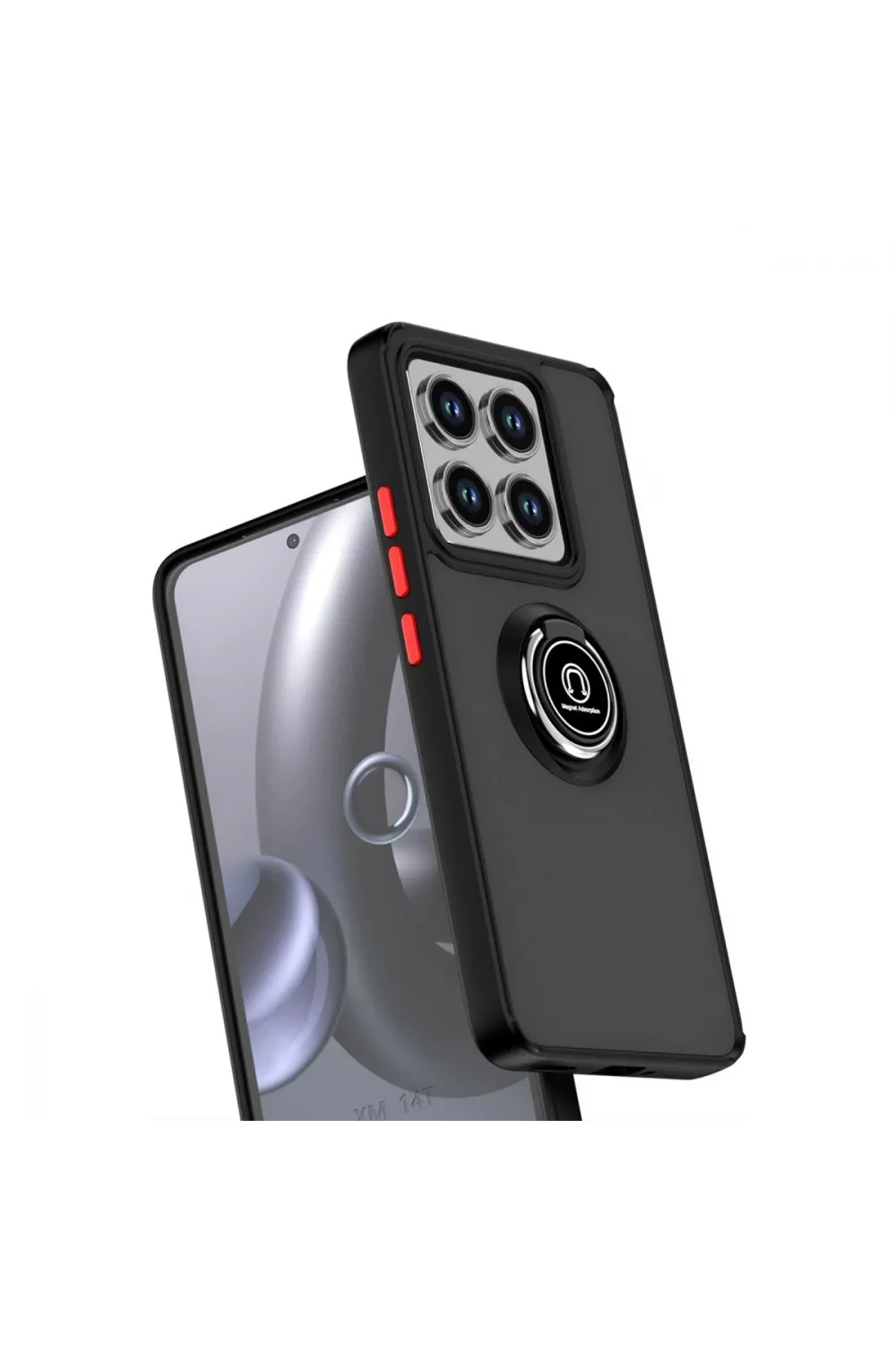 Xiaomi Mi 14t Montreal Yüzüklü Silikon Kapak - Kırmızı