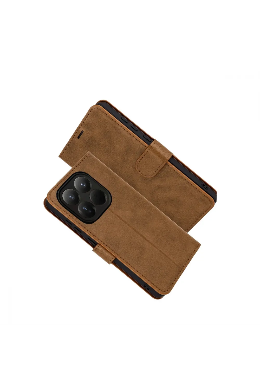Xiaomi Mi 15t Trend S Plus Kapaklı Kılıf - Taba