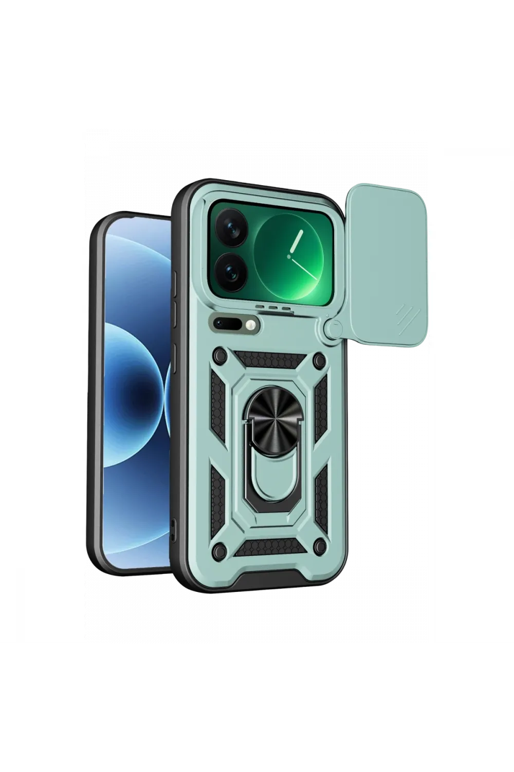 Xiaomi Mi 17 Pro Pars Lens Yüzüklü Silikon - Yeşil