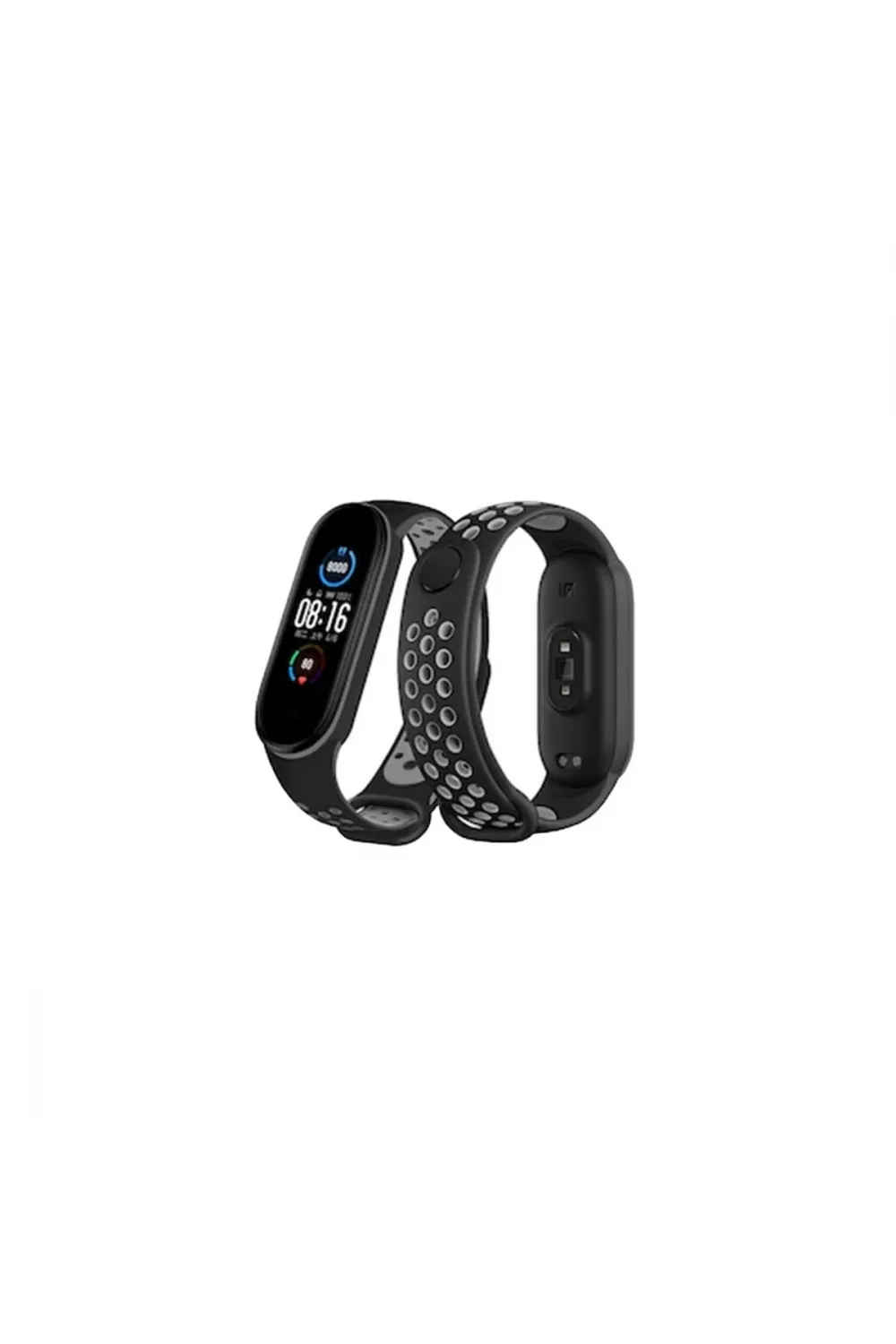 Xiaomi Mi Band 6 Spor Delikli Kordon (saat Değildir) - Siyah-gri