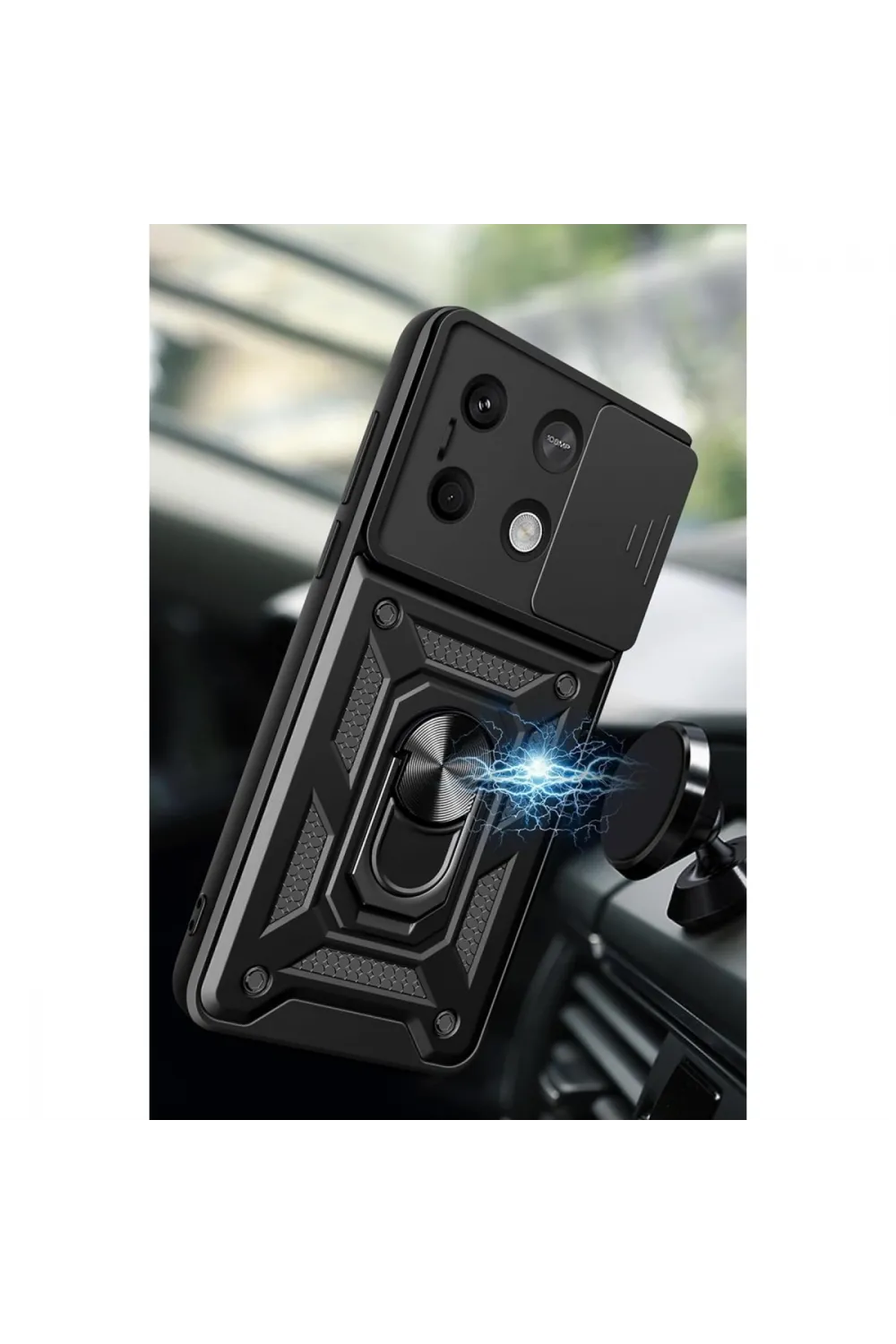 Xiaomi Poco M6 Pro 4g Kılıf Pars Lens Yüzüklü Silikon - Yeşil