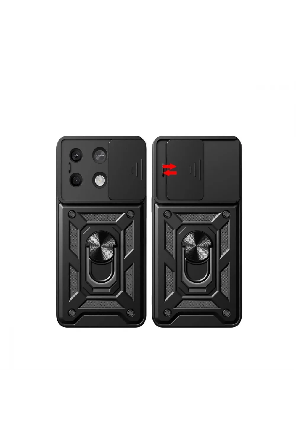 Xiaomi Poco M6 Pro 4g Kılıf Pars Lens Yüzüklü Silikon - Yeşil