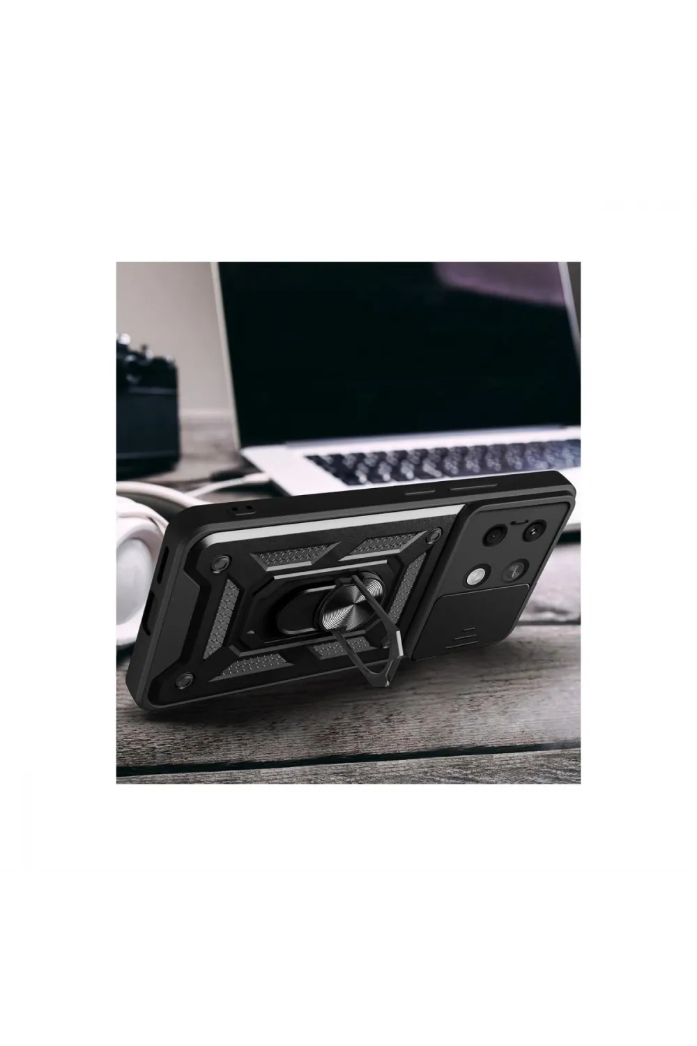 Xiaomi Poco M6 Pro 4g Kılıf Pars Lens Yüzüklü Silikon - Yeşil