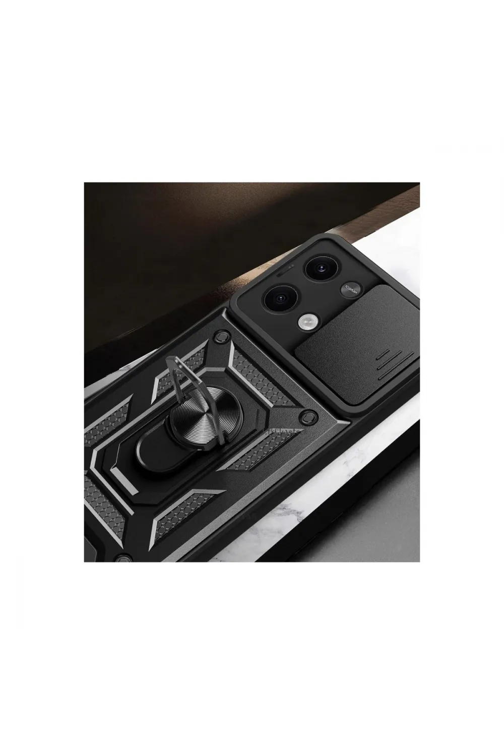 Xiaomi Poco X6 Kılıf Pars Lens Yüzüklü Silikon - Kırmızı