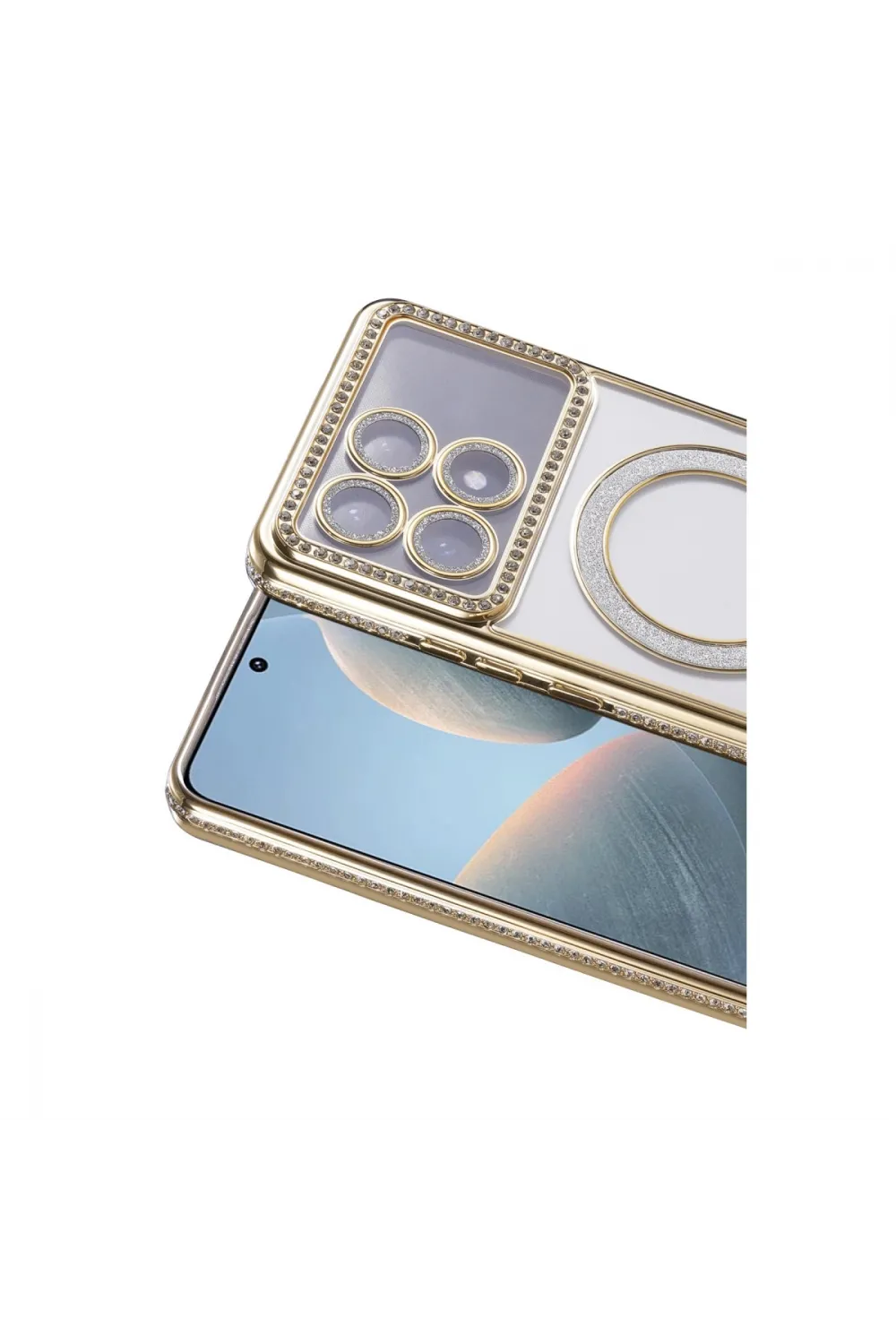 Xiaomi Poco X6 Pro Joke Simli Magneticsafe Kılıf - Gold