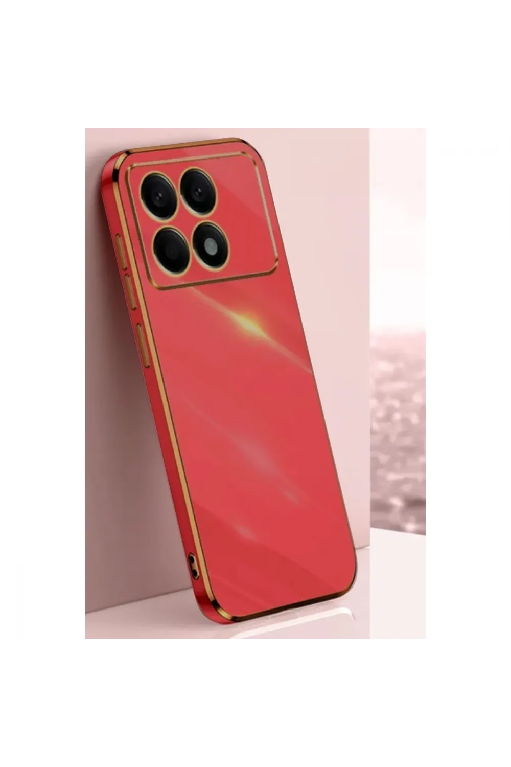 Xiaomi Poco X6 Pro Kılıf Volet Silikon - Kırmızı