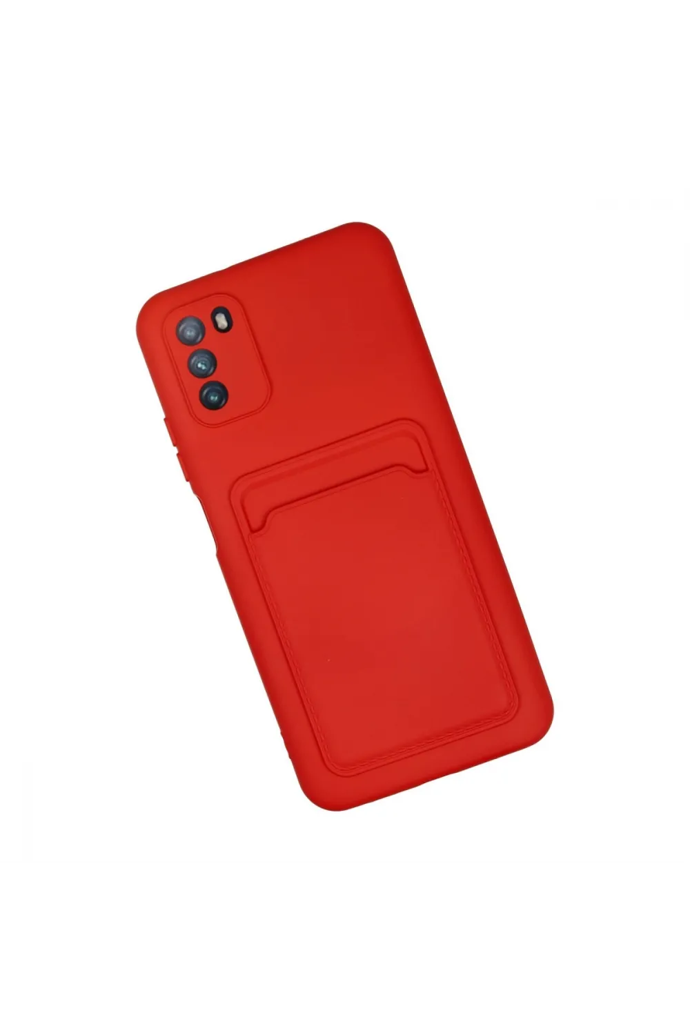 Xiaomi Pocophone M3 Kılıf Kelvin Kartvizitli Silikon - Kırmızı