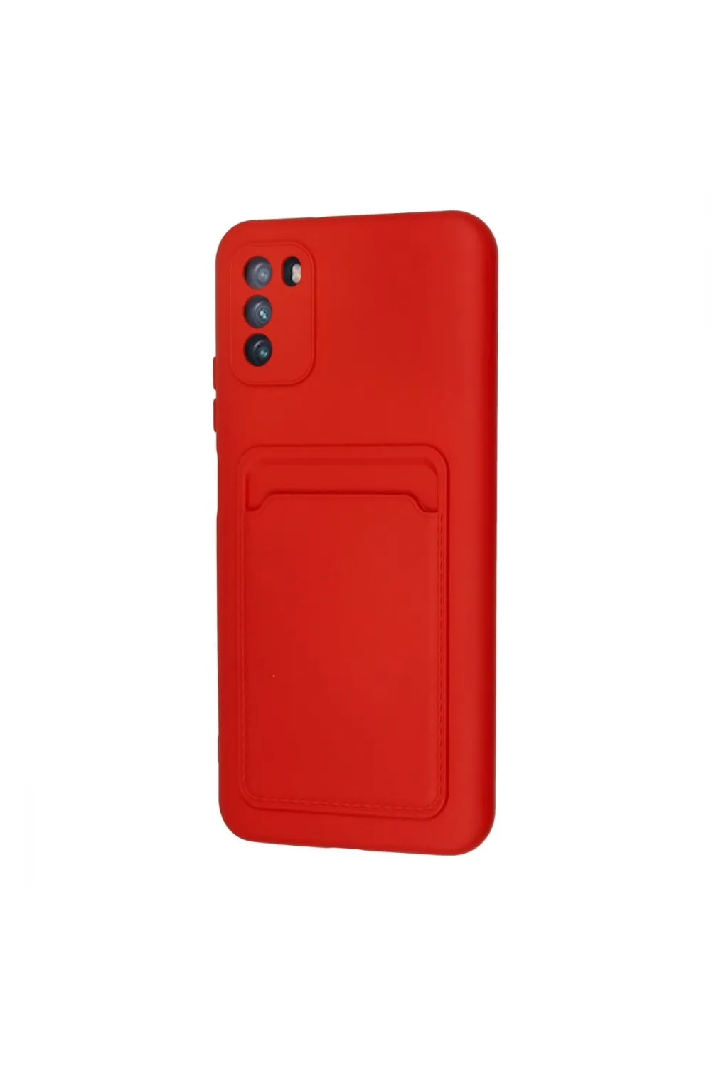 Xiaomi Pocophone M3 Kılıf Kelvin Kartvizitli Silikon - Kırmızı