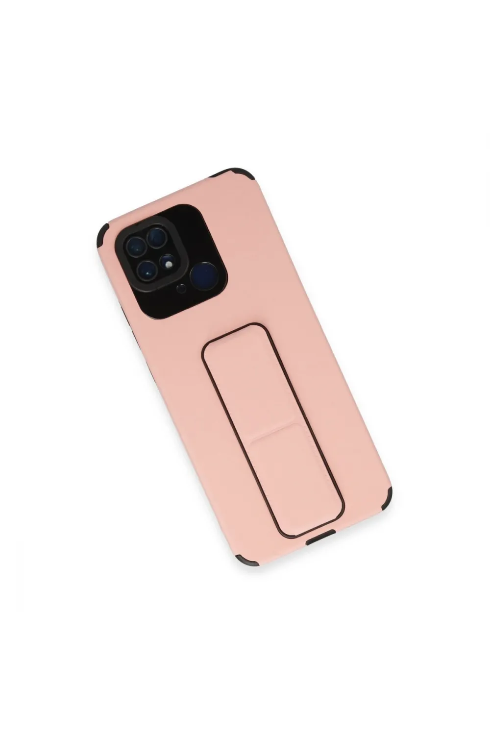 Xiaomi Redmi 10c Kılıf Mega Standlı Silikon - Pudra