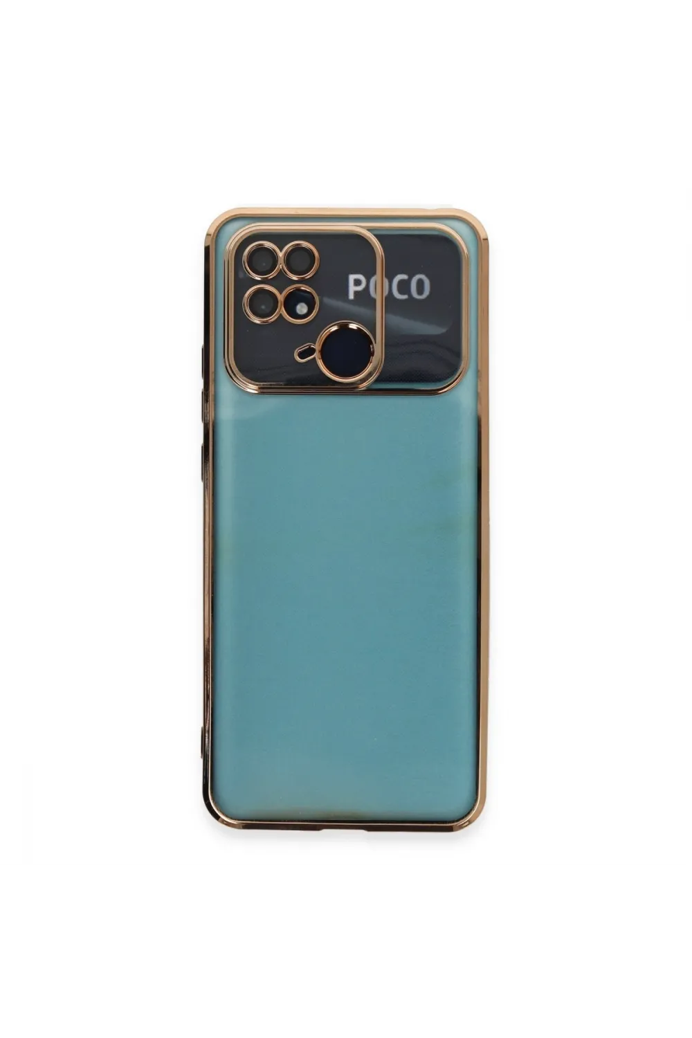 Xiaomi Redmi 10c Kılıf Razer Lensli Silikon - Gold