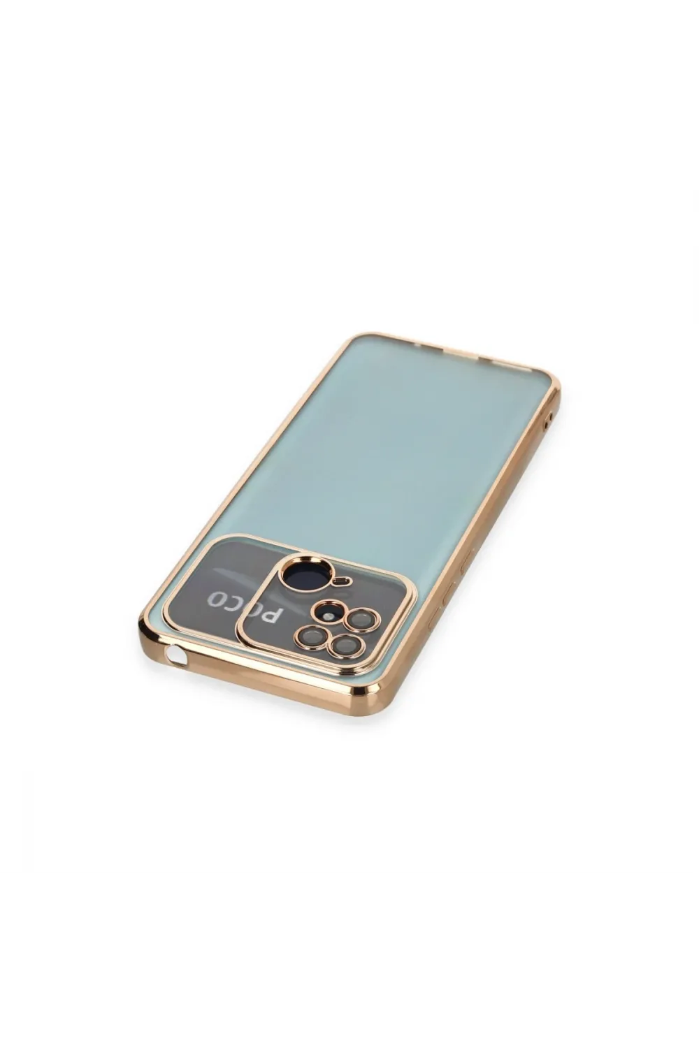Xiaomi Redmi 10c Kılıf Razer Lensli Silikon - Gold