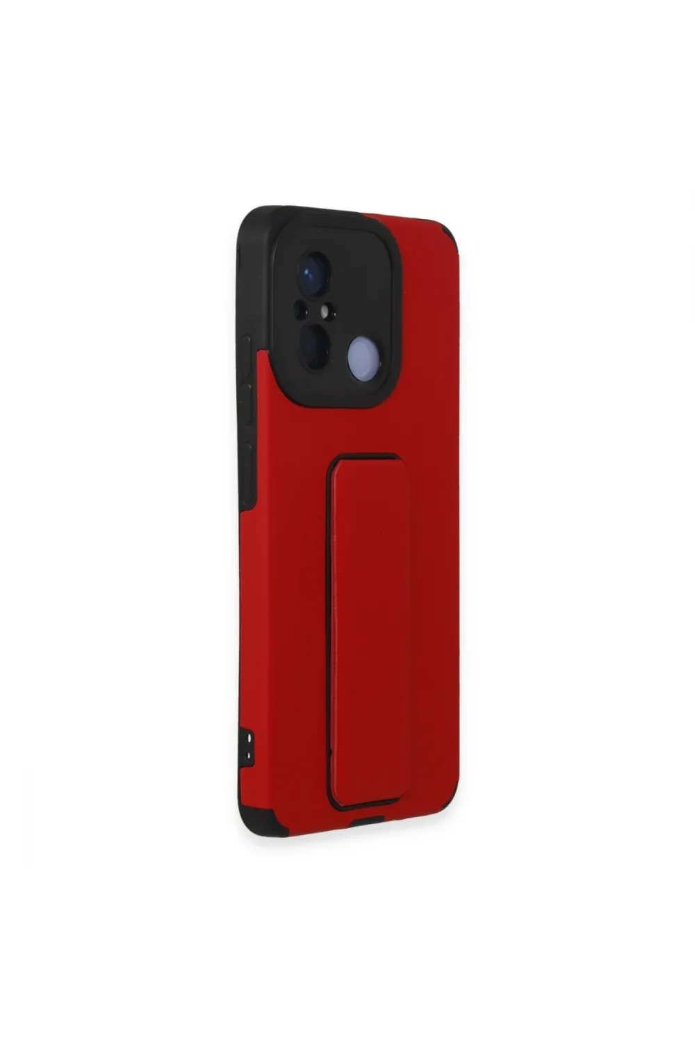 Xiaomi Redmi 12c Kılıf Mega Standlı Silikon - Kırmızı