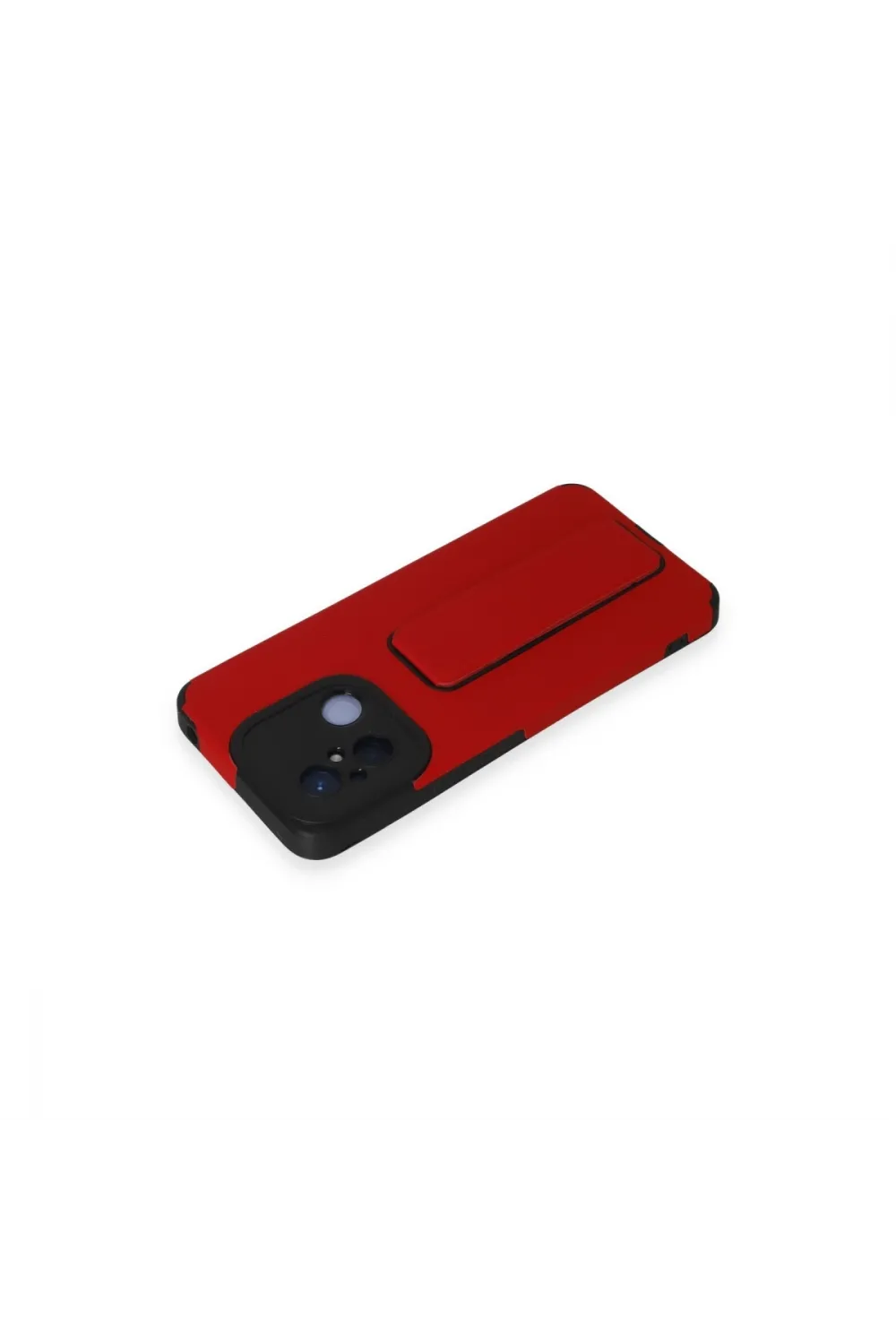 Xiaomi Redmi 12c Kılıf Mega Standlı Silikon - Kırmızı