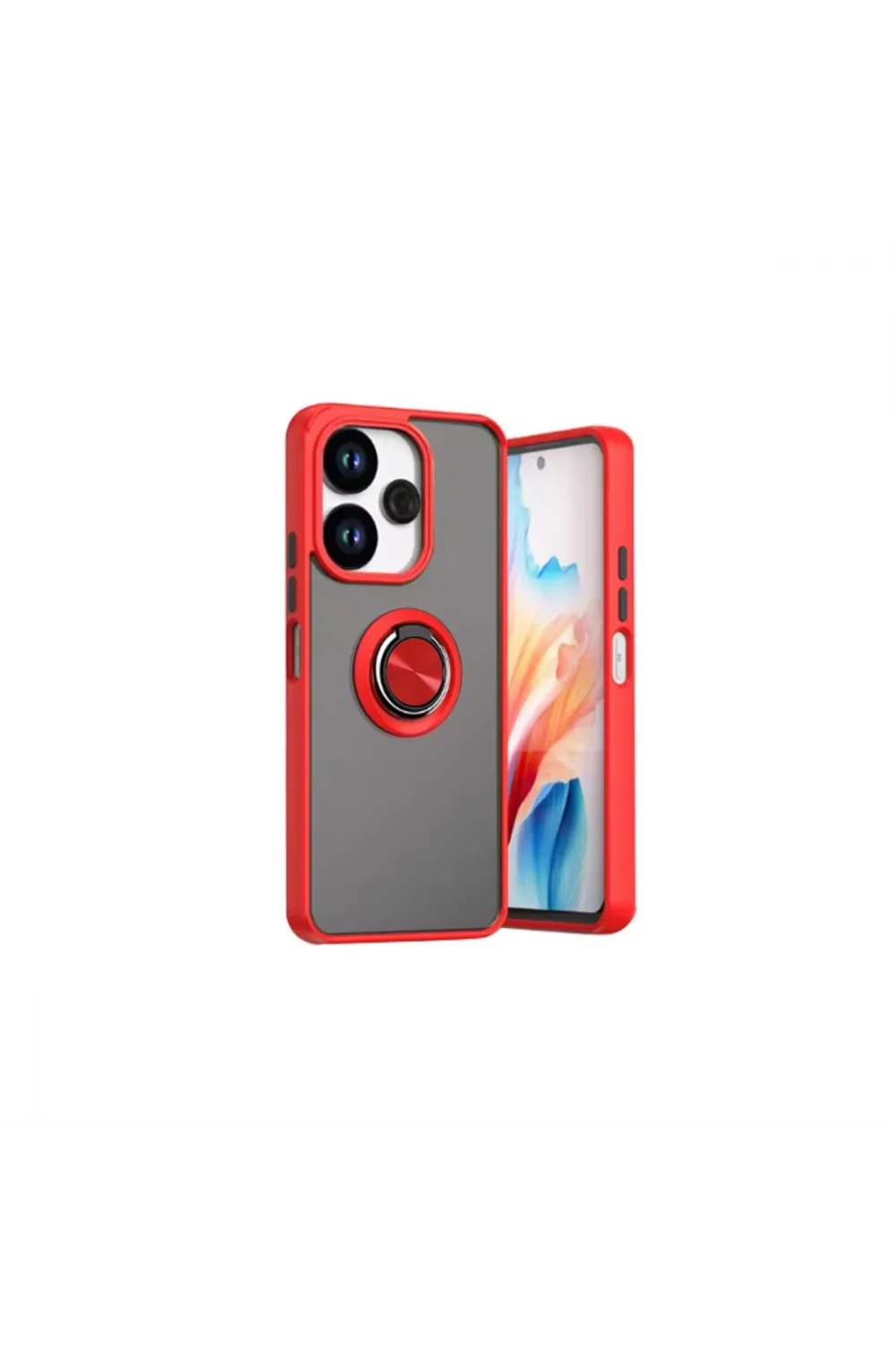 Xiaomi Redmi 13 4g Kılıf Montreal Yüzüklü Silikon Kapak - Kırmızı