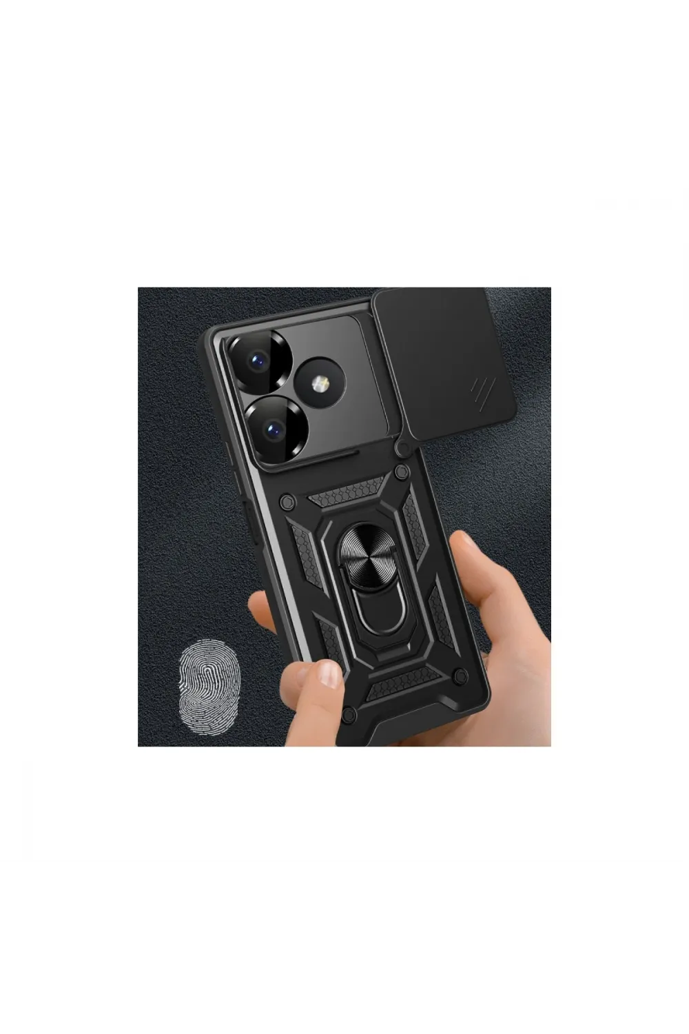 Xiaomi Redmi 13 4g Kılıf Pars Lens Yüzüklü Silikon - Gold
