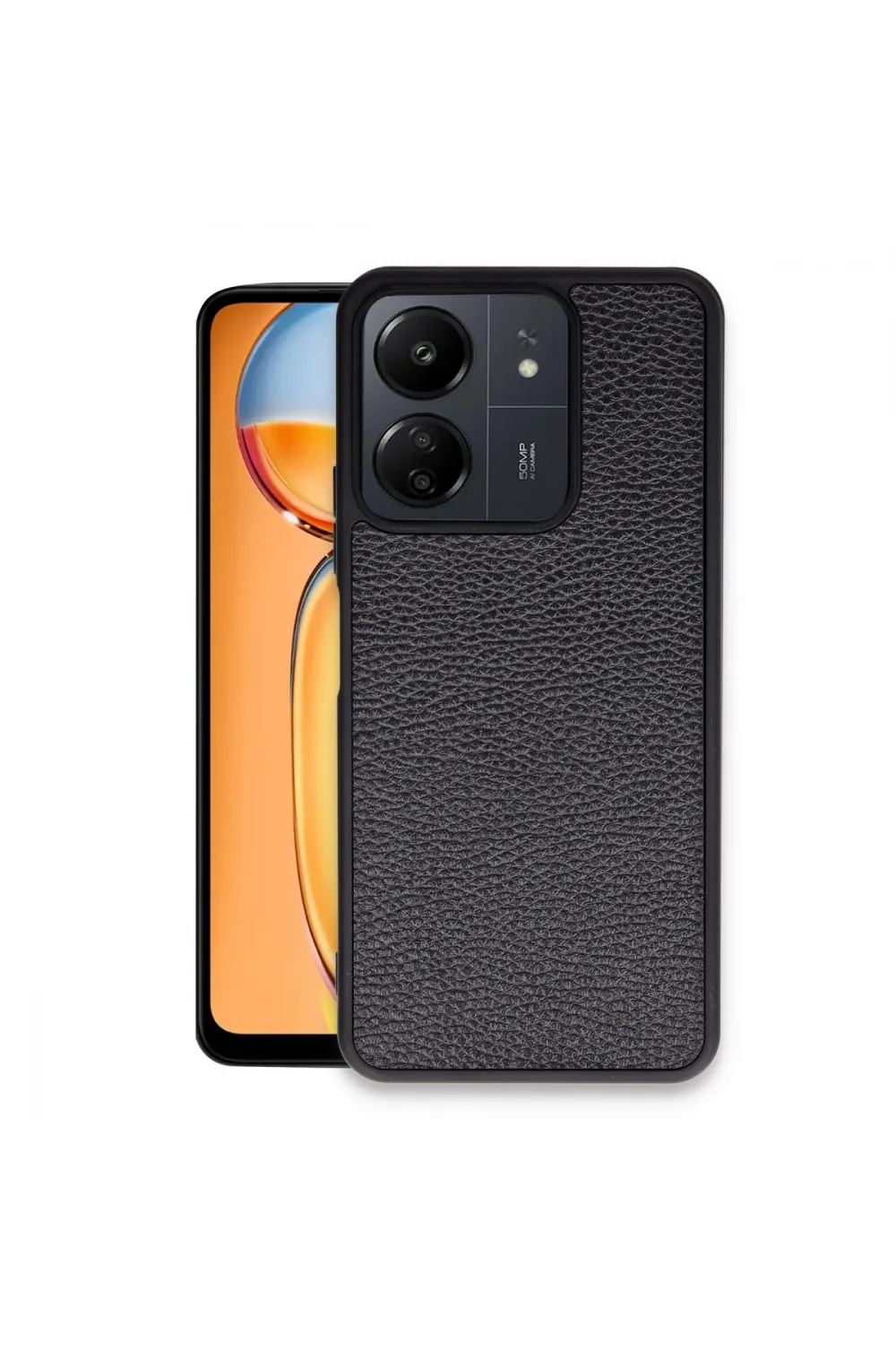 Xiaomi Redmi 13c Kılıf Aras Deri Kapak - Siyah