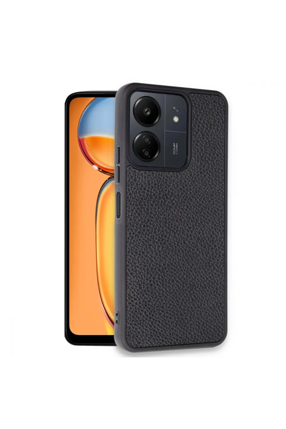 Xiaomi Redmi 13c Kılıf Aras Deri Kapak - Siyah