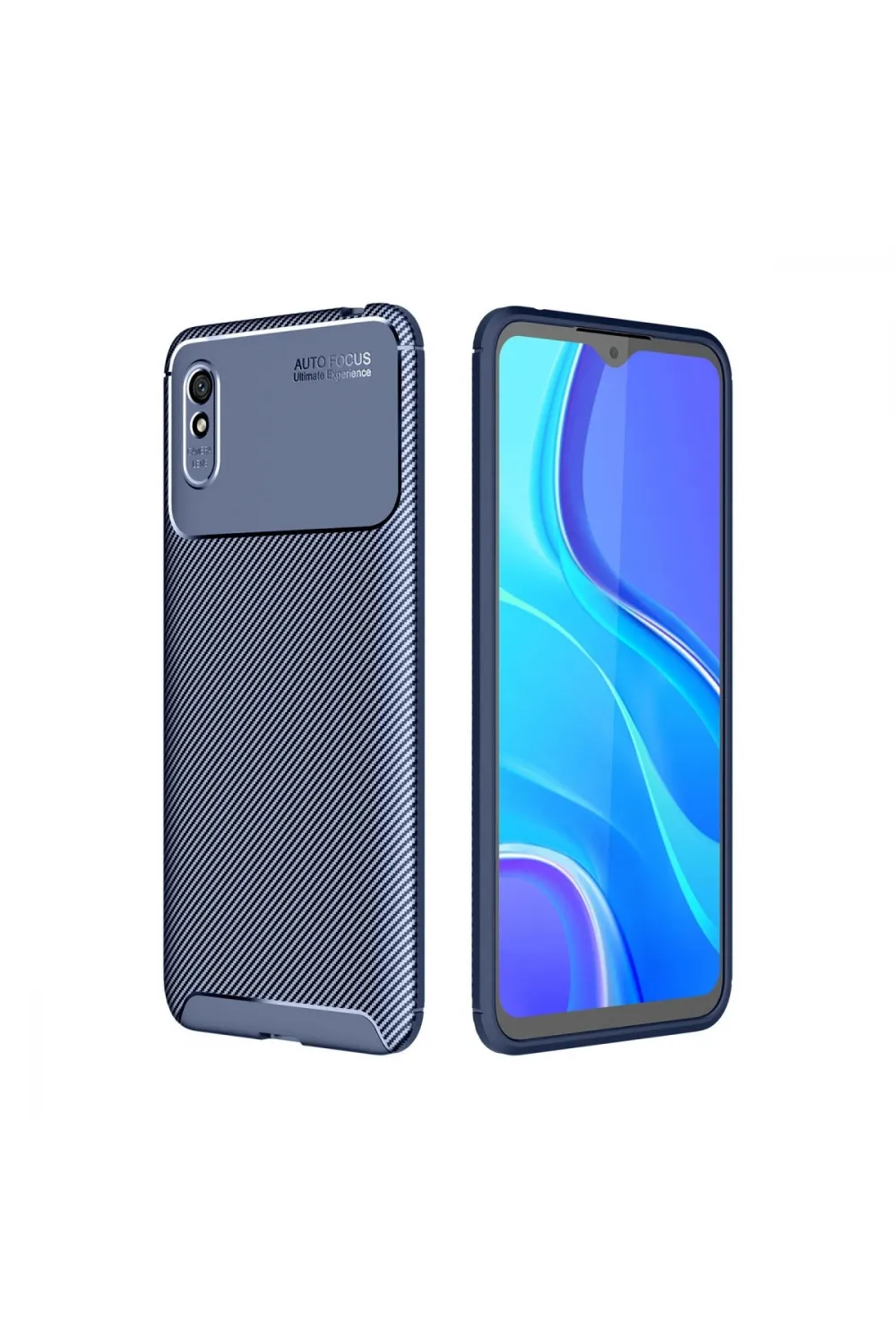 Xiaomi Redmi 9a Kılıf Auto Focus Karbon Kapak - Lacivert