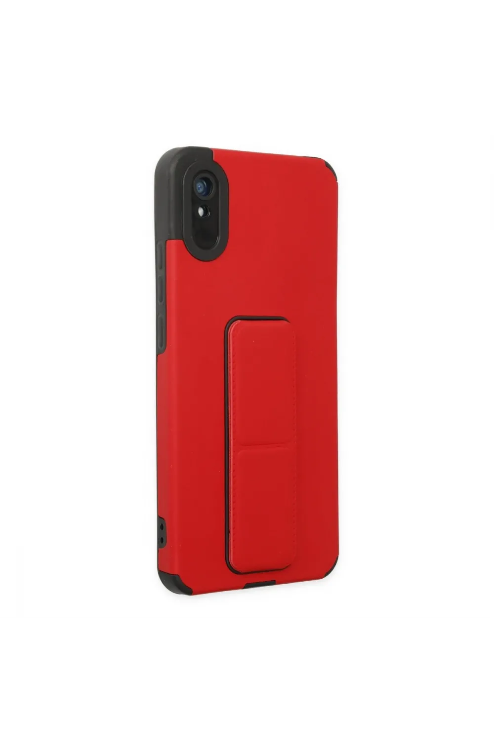 Xiaomi Redmi 9a Kılıf Mega Standlı Silikon - Kırmızı