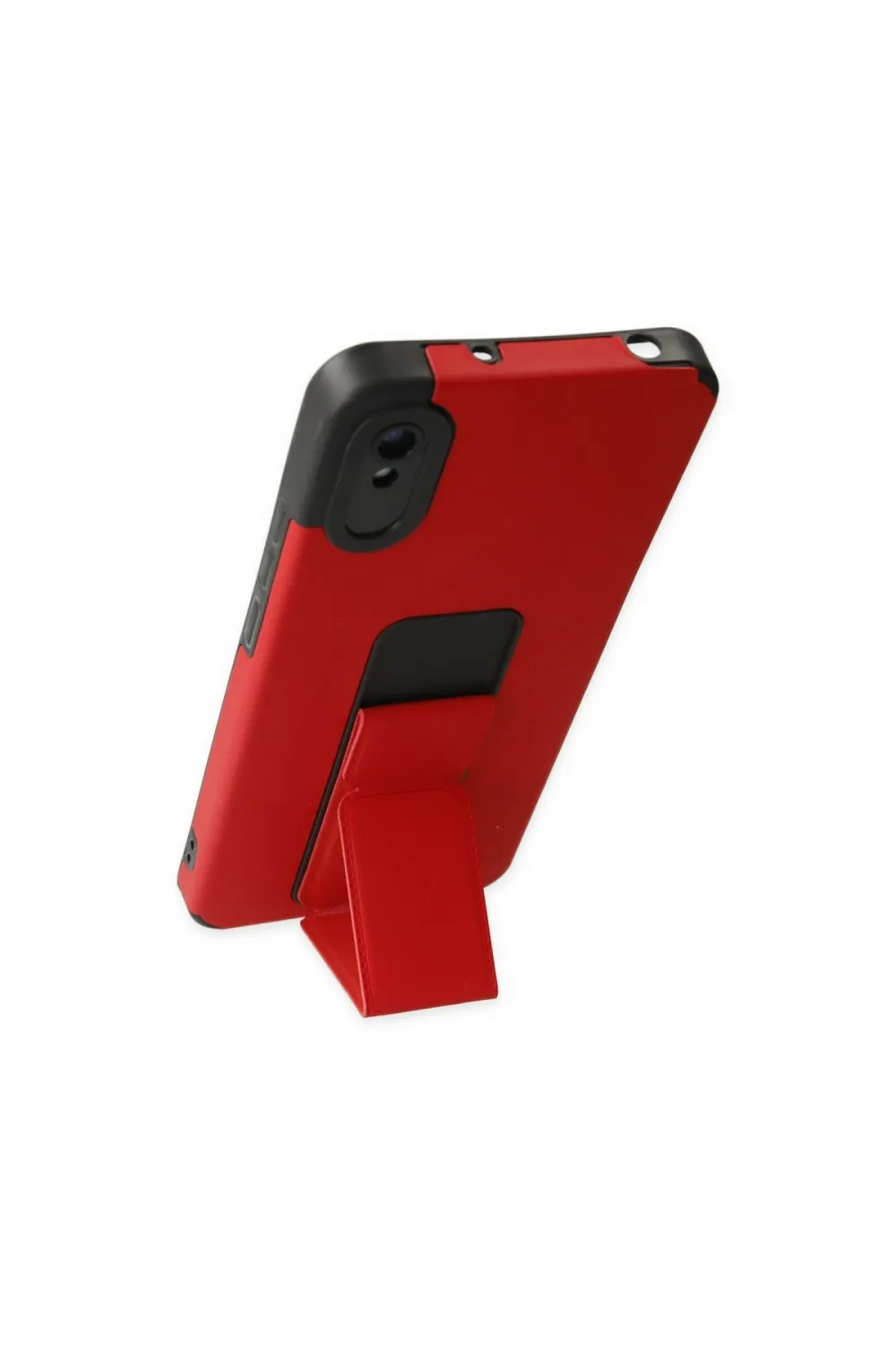 Xiaomi Redmi 9a Kılıf Mega Standlı Silikon - Kırmızı