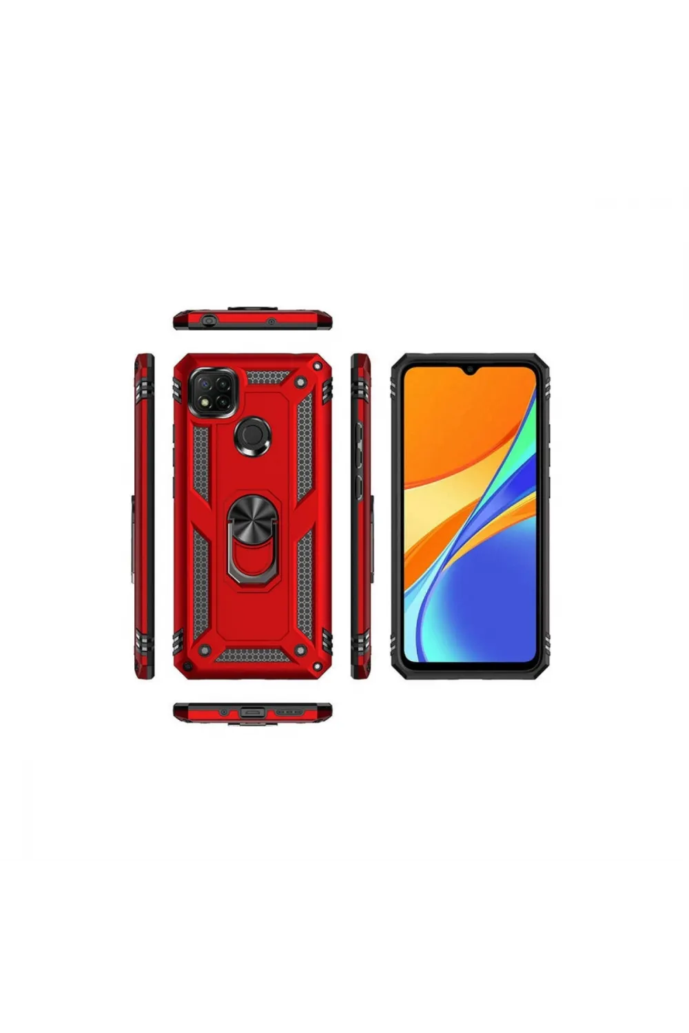 Xiaomi Redmi 9c Kılıf Sofya Yüzüklü Silikon Kapak - Rose