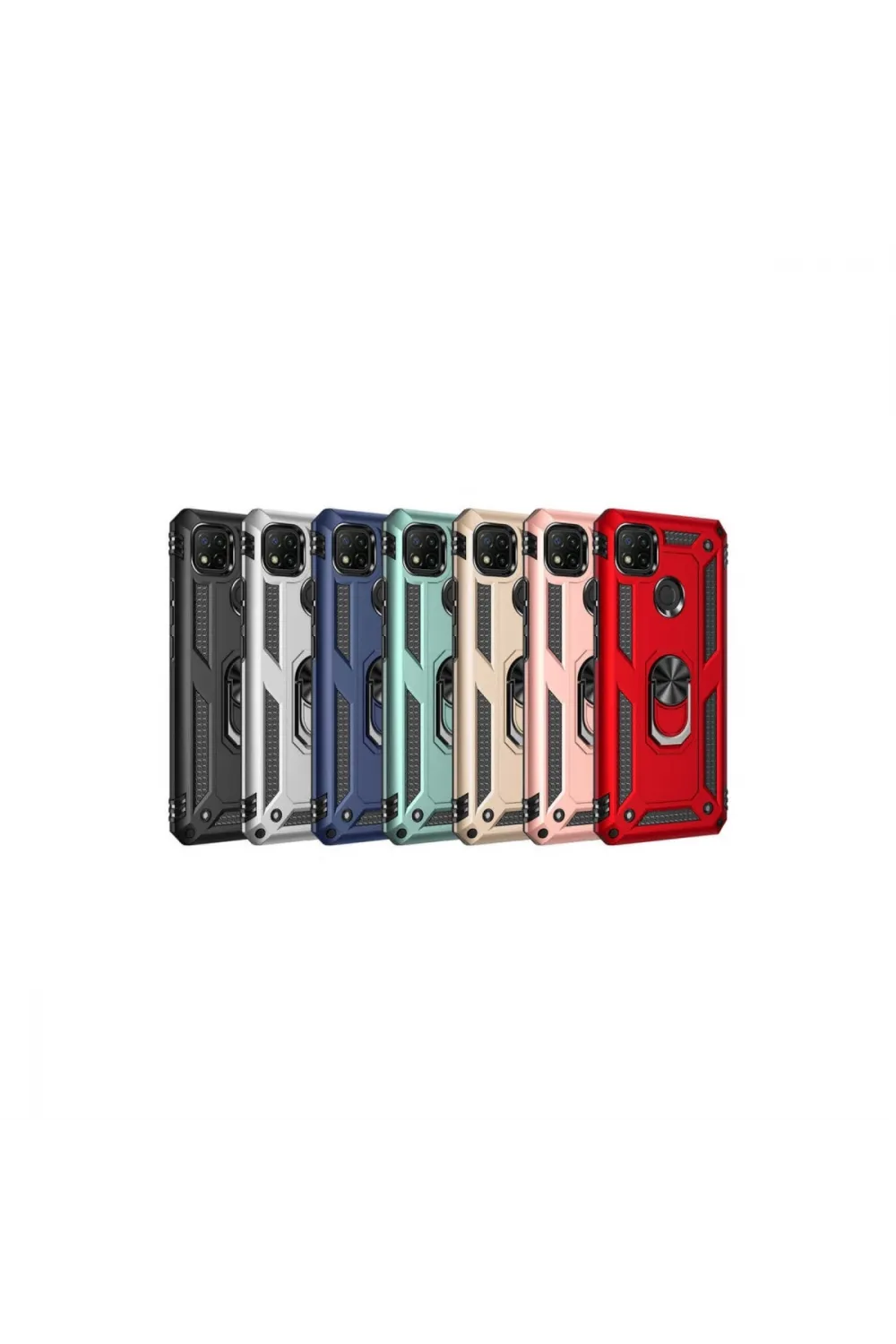 Xiaomi Redmi 9c Kılıf Sofya Yüzüklü Silikon Kapak - Rose