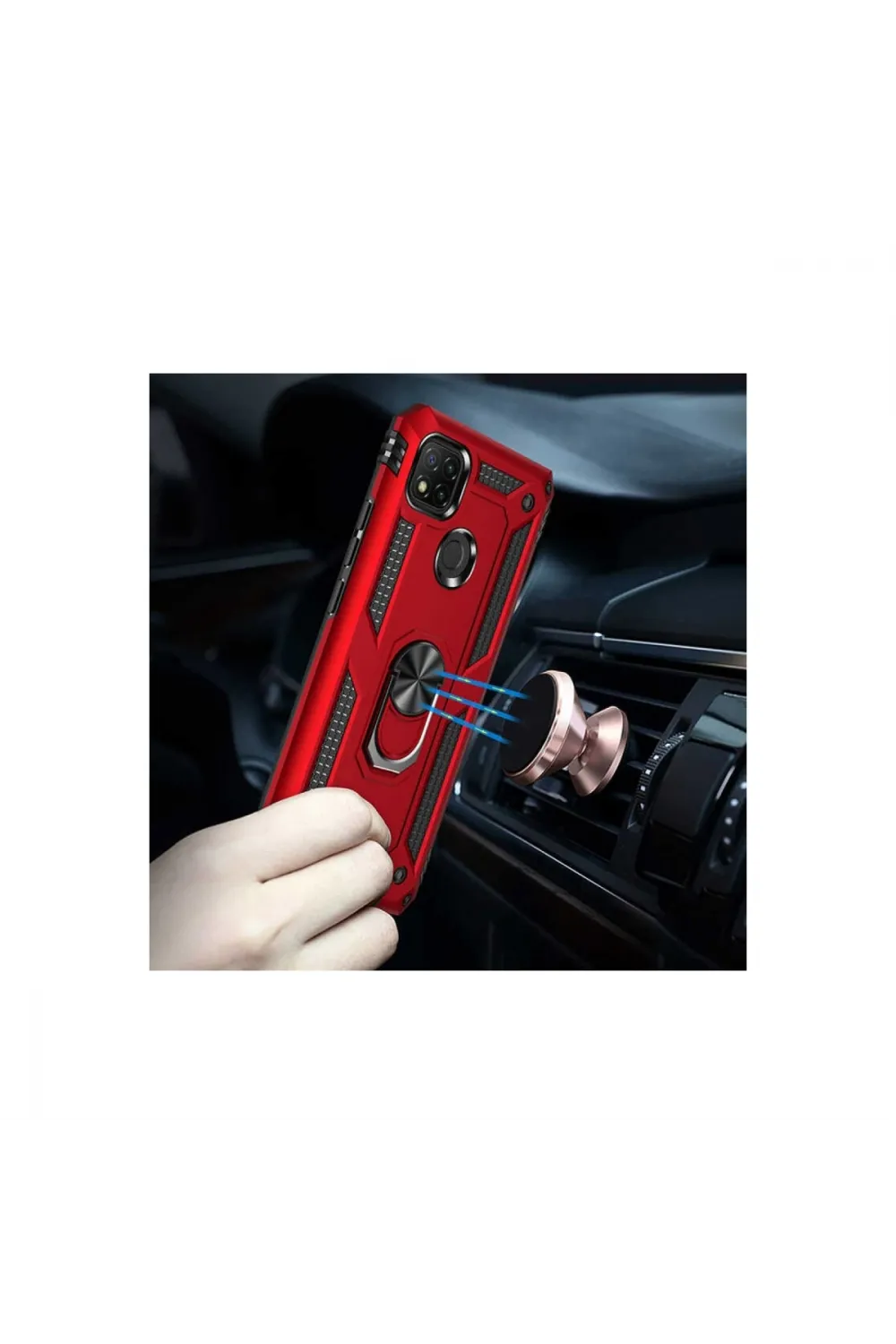 Xiaomi Redmi 9c Kılıf Sofya Yüzüklü Silikon Kapak - Rose