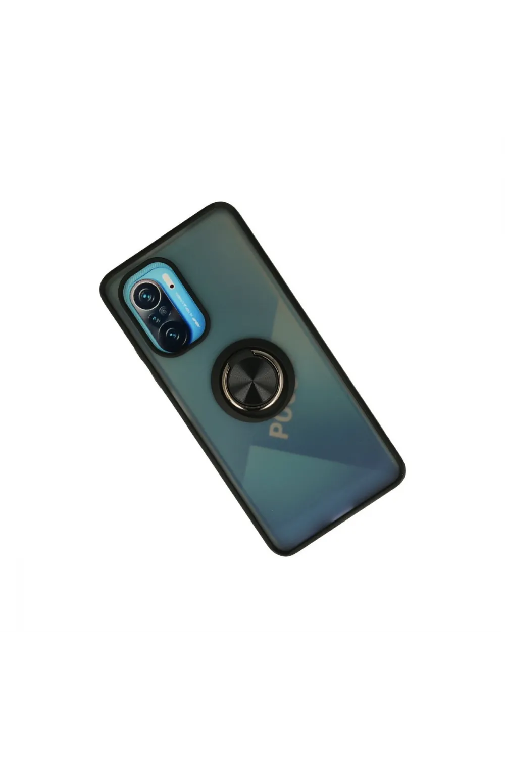 Xiaomi Redmi K40 Kılıf Montreal Yüzüklü Silikon Kapak - Siyah