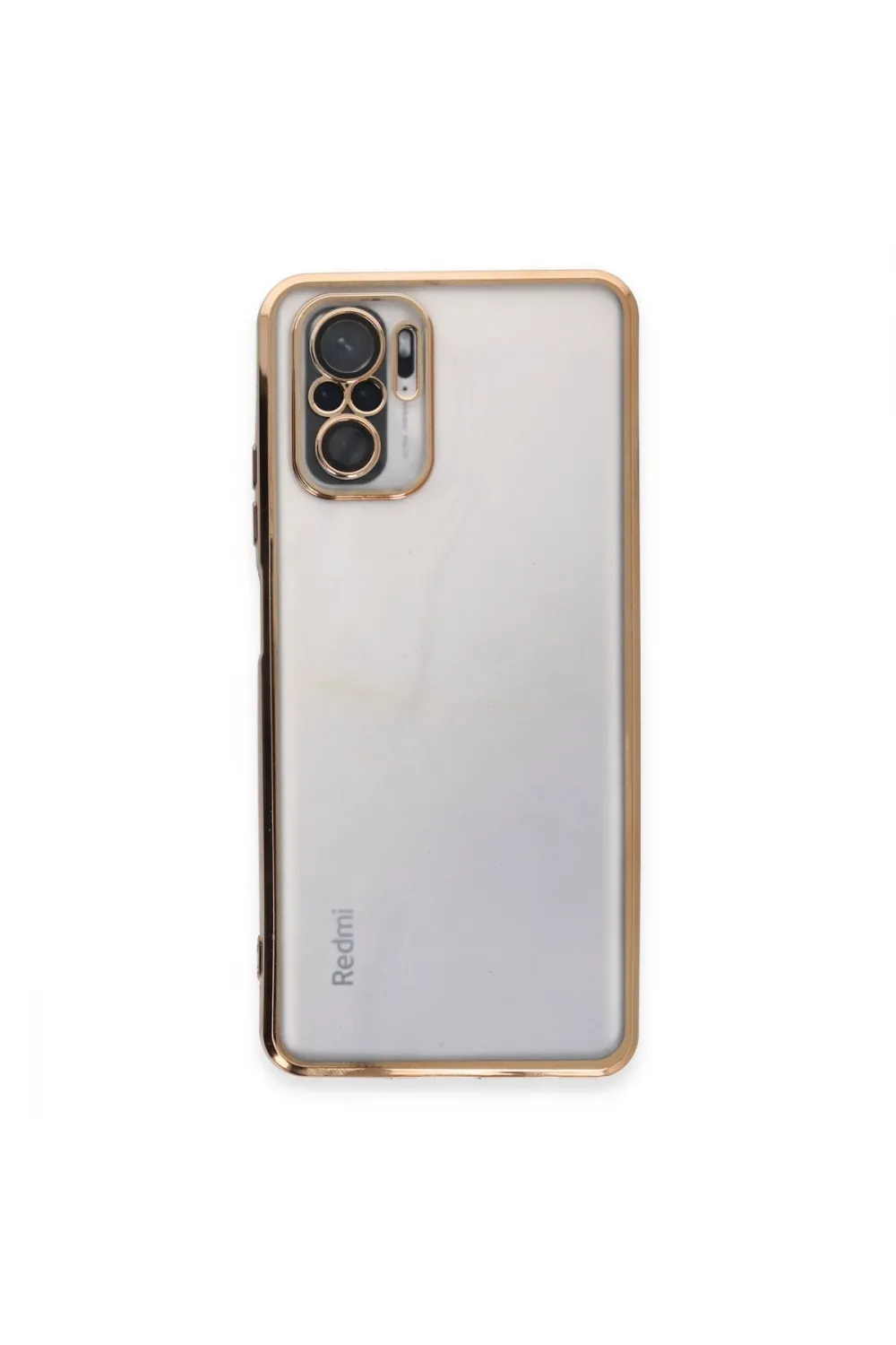 Xiaomi Redmi Note 10 Kılıf Razer Lensli Silikon - Gold