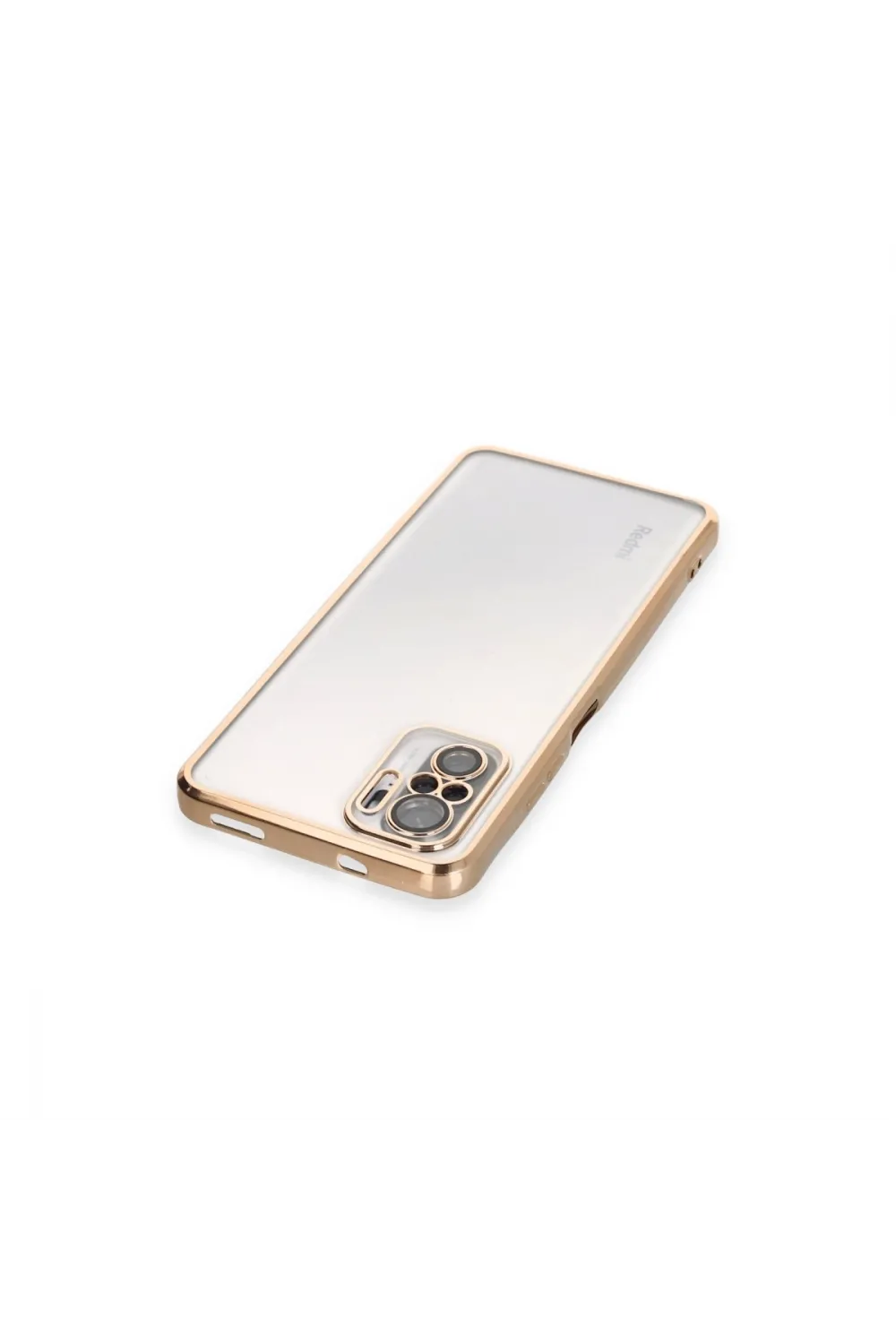 Xiaomi Redmi Note 10 Kılıf Razer Lensli Silikon - Gold