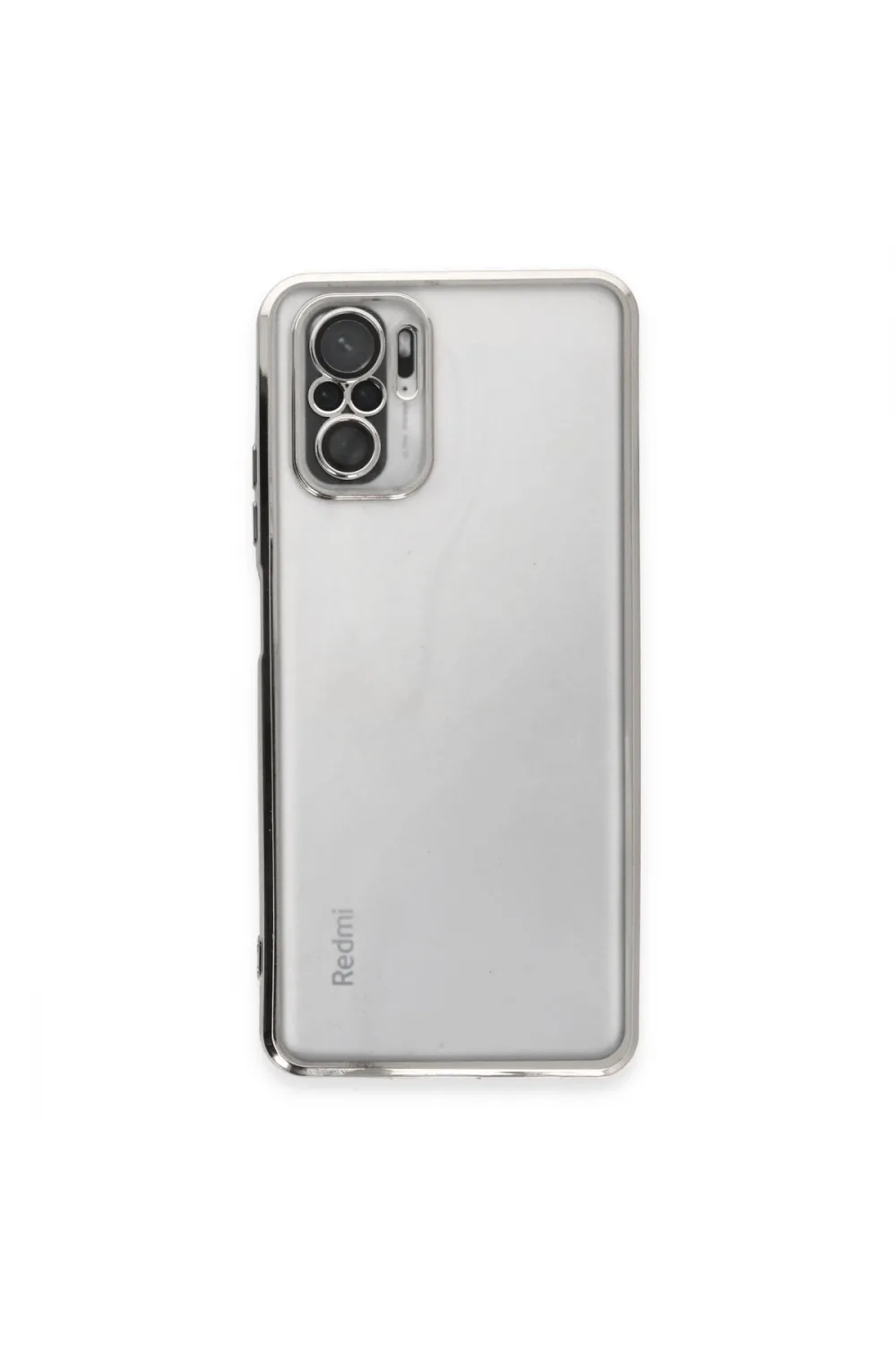 Xiaomi Redmi Note 10 Kılıf Razer Lensli Silikon - Gümüş