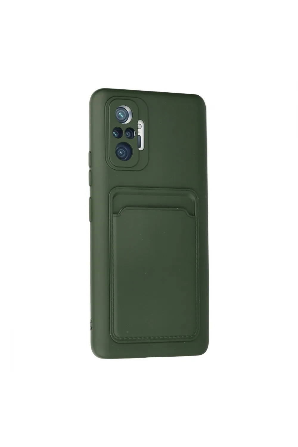 Xiaomi Redmi Note 10 Pro Kılıf Kelvin Kartvizitli Silikon - Koyu Yeşil