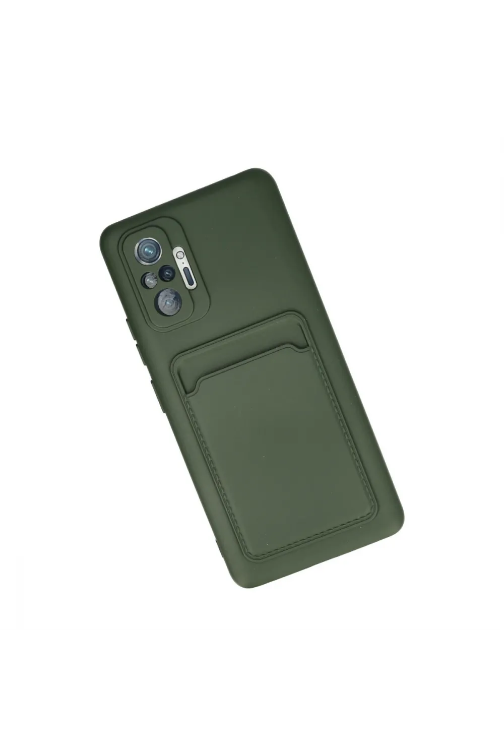 Xiaomi Redmi Note 10 Pro Kılıf Kelvin Kartvizitli Silikon - Koyu Yeşil