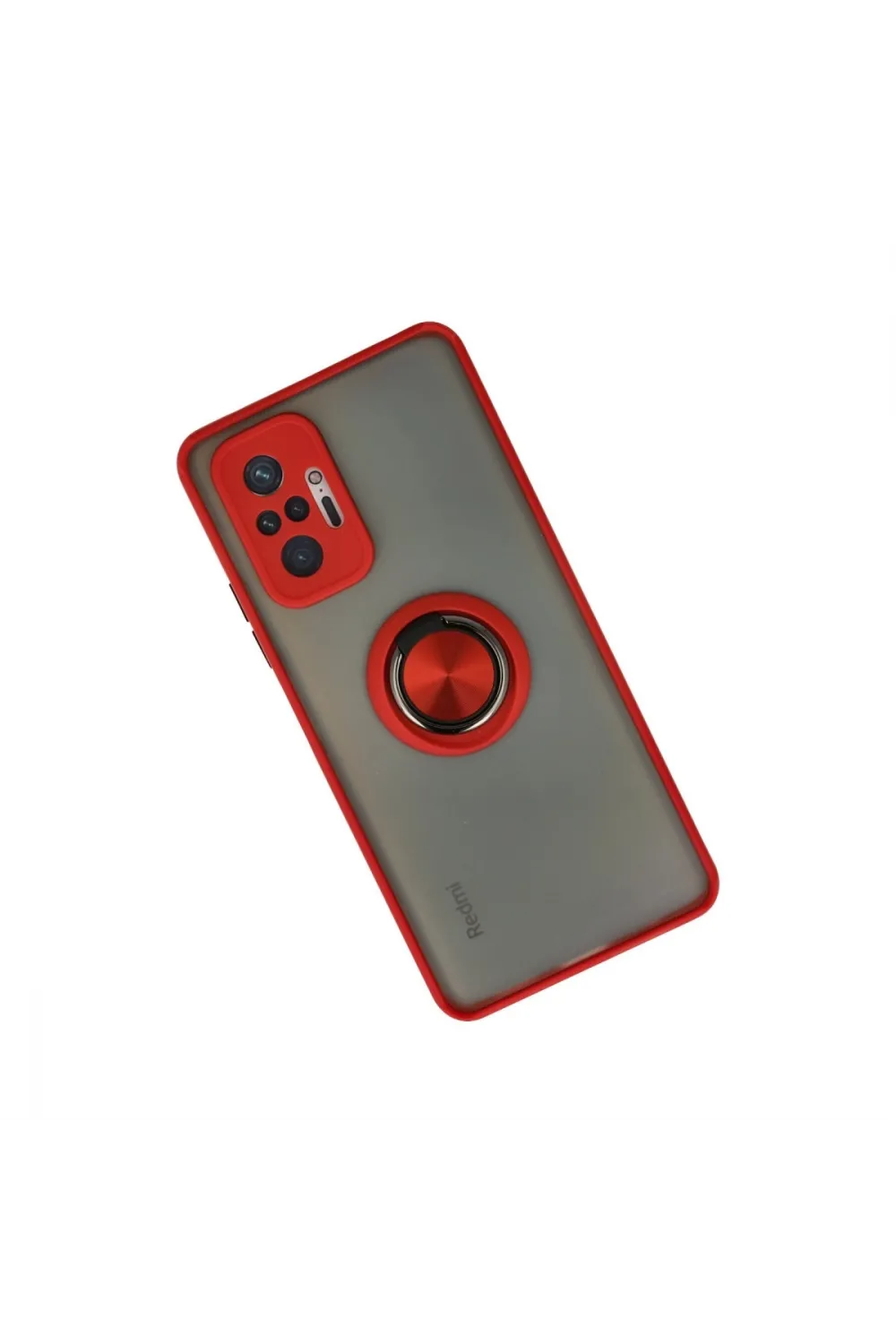 Xiaomi Redmi Note 10 Pro Kılıf Montreal Yüzüklü Silikon Kapak - Kırmızı