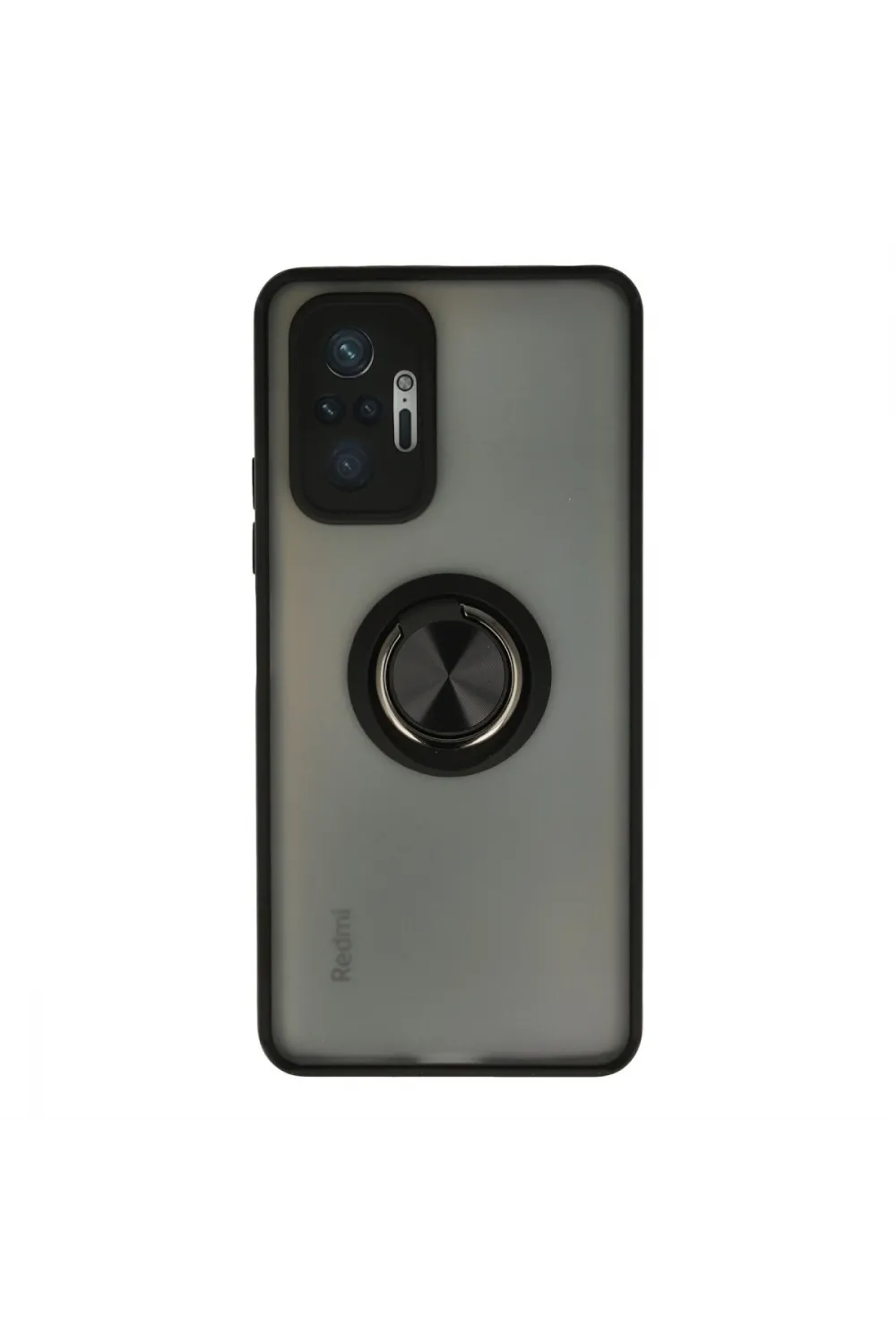 Xiaomi Redmi Note 10 Pro Kılıf Montreal Yüzüklü Silikon Kapak - Siyah