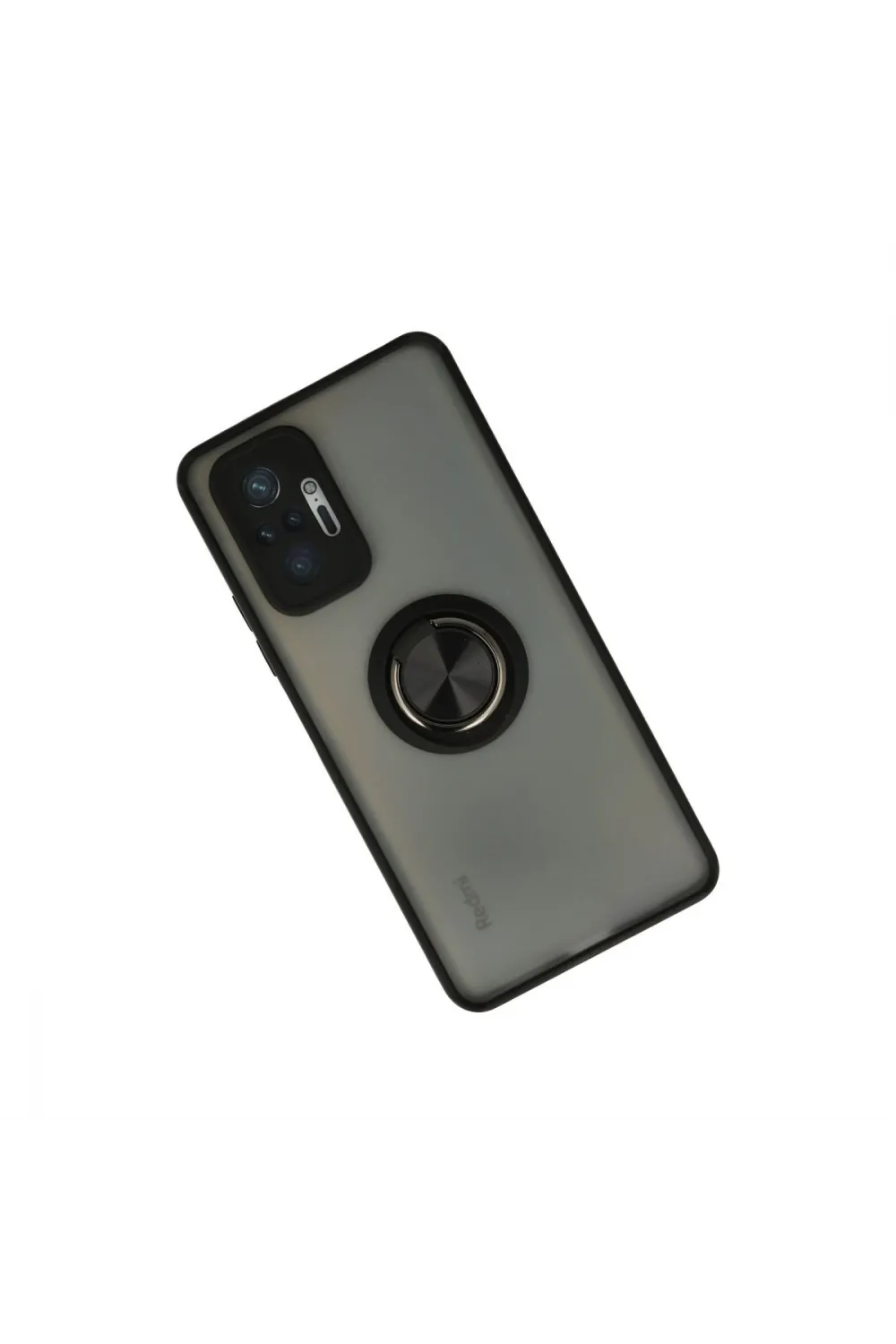 Xiaomi Redmi Note 10 Pro Kılıf Montreal Yüzüklü Silikon Kapak - Siyah