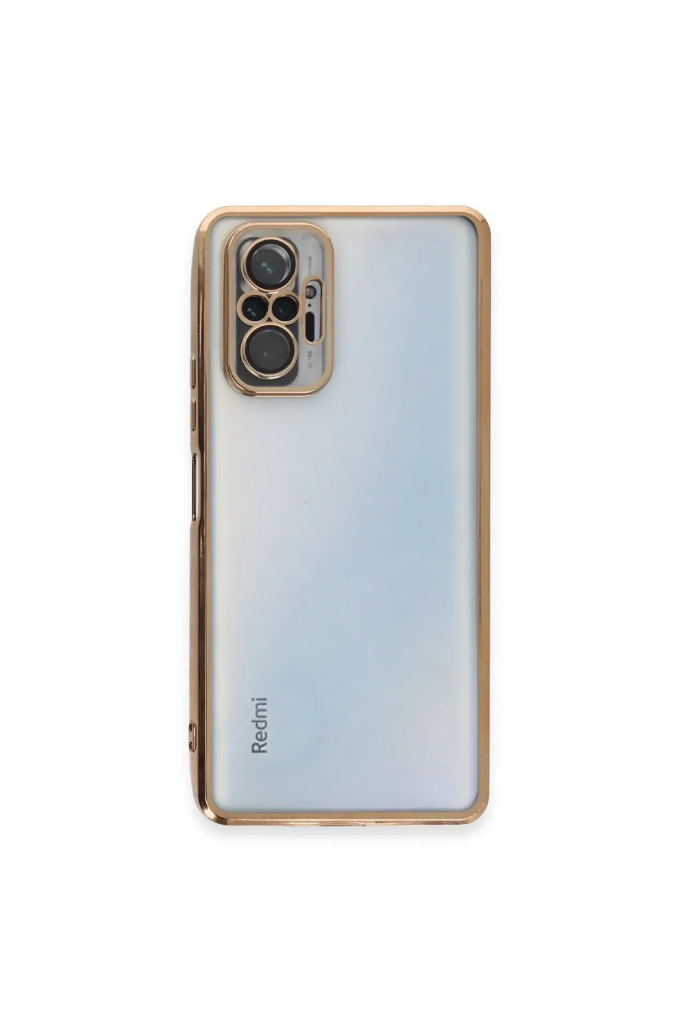 Xiaomi Redmi Note 10 Pro Kılıf Razer Lensli Silikon - Gold